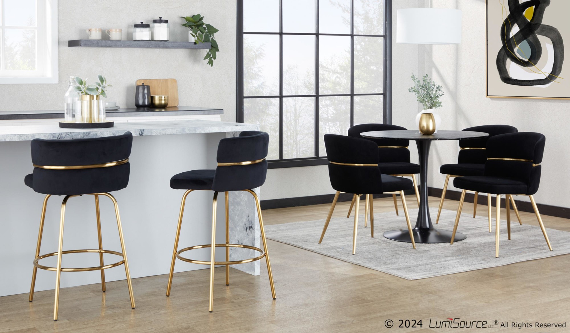 Cinch-26-Gold-Black-Velvet-Swivel-Counter-Stools-Set-of-2-1