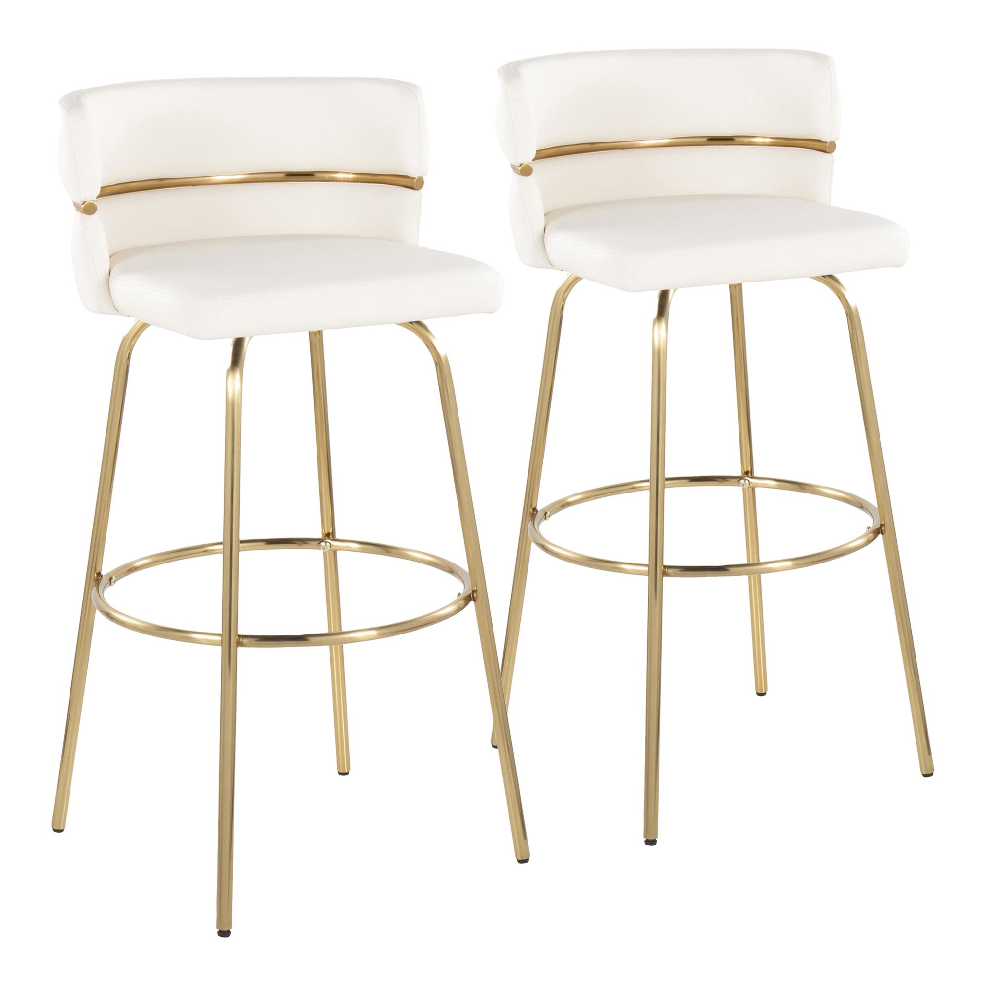 Cinch-30-Gold-and-White-Contemporary-Swivel-Barstools-Set-of-2-4