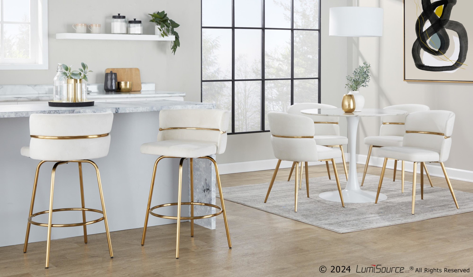 Cinch-Claire-26-Gold-Cream-Velvet-Swivel-Stools-Set-of-2-5