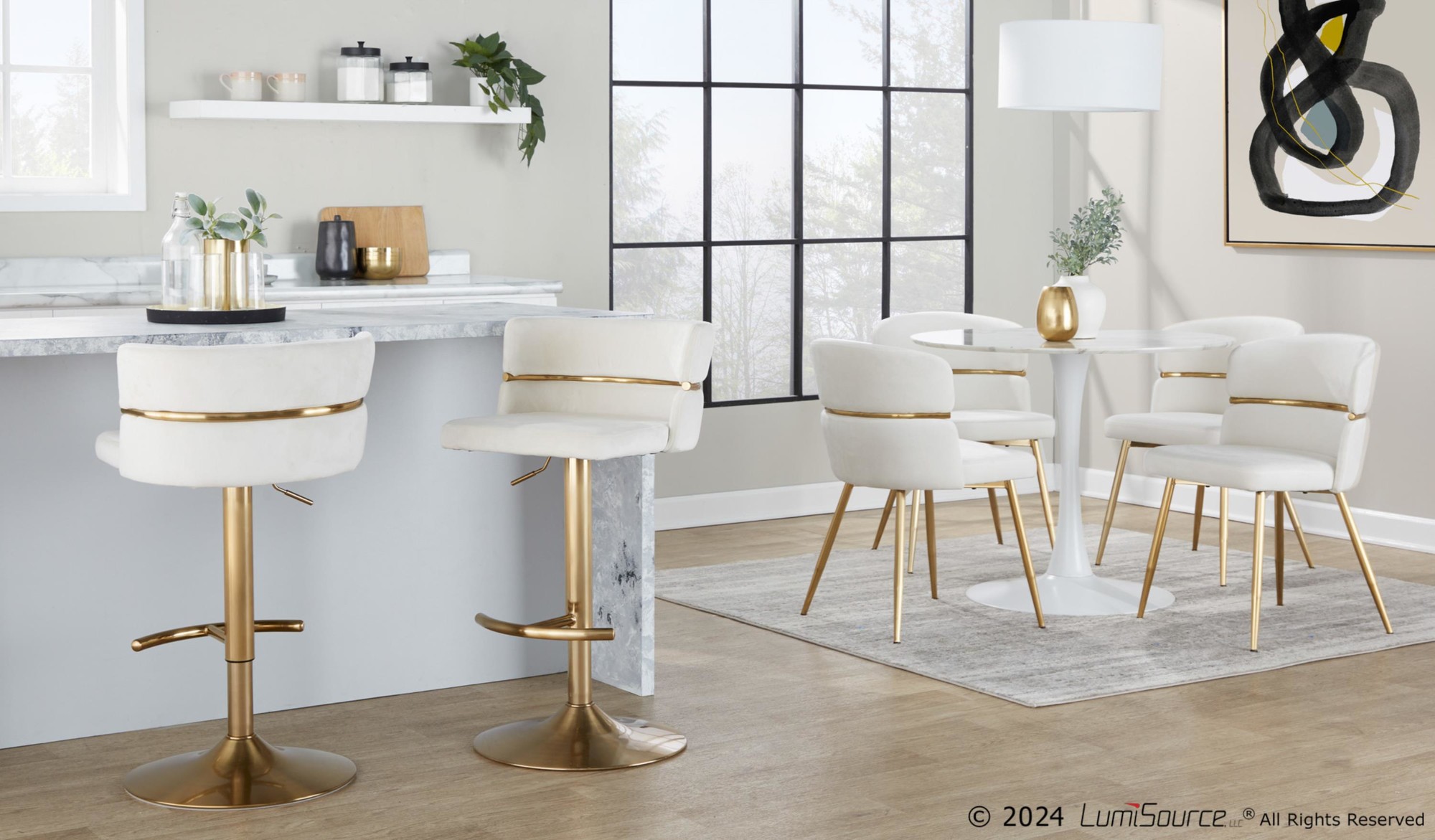Cinch-Gold-Cream-Velvet-Swivel-Adjustable-Barstools-Set-of-2-2