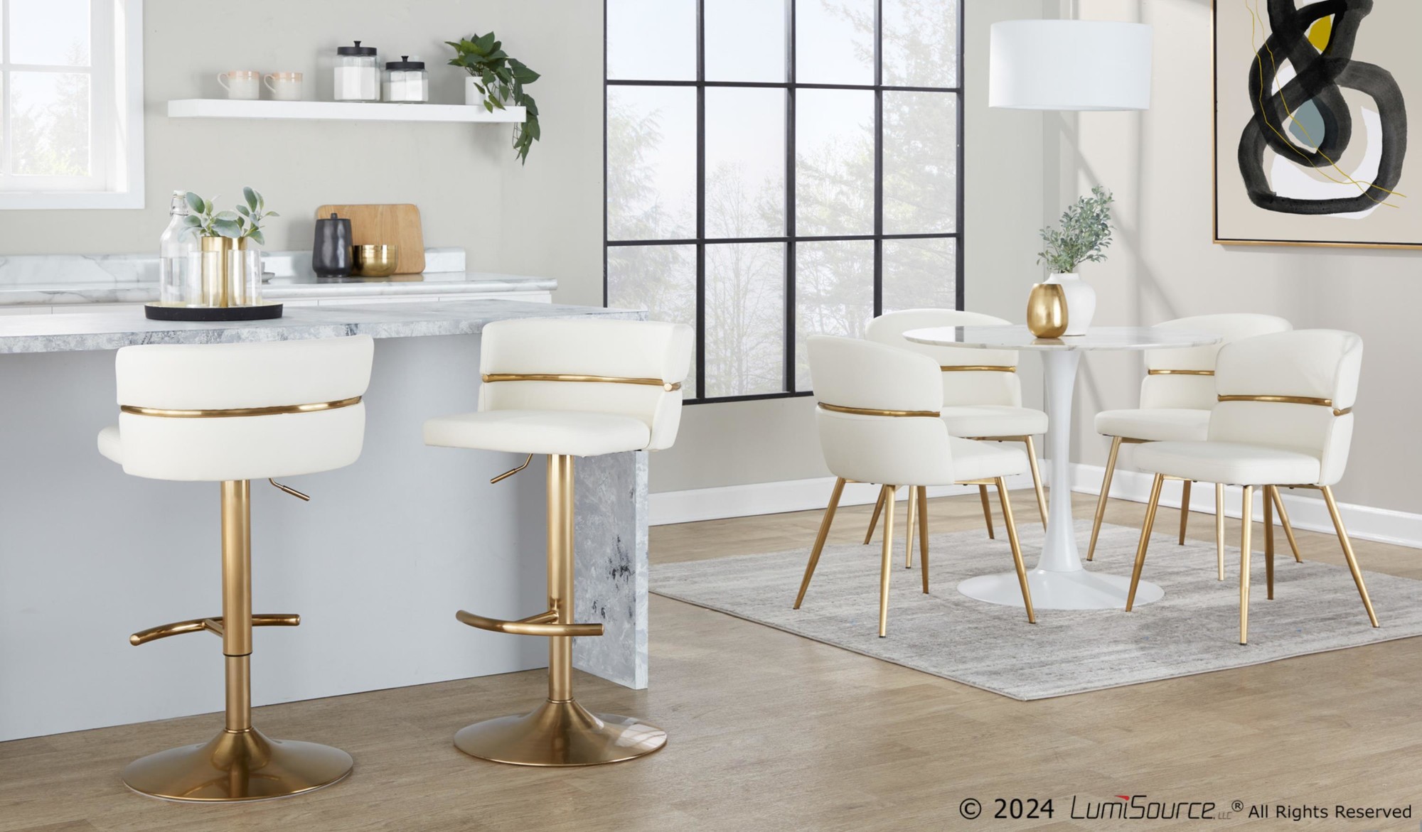 Cinch-Gold-and-White-Faux-Leather-Swivel-Barstools-Set-of-2-4