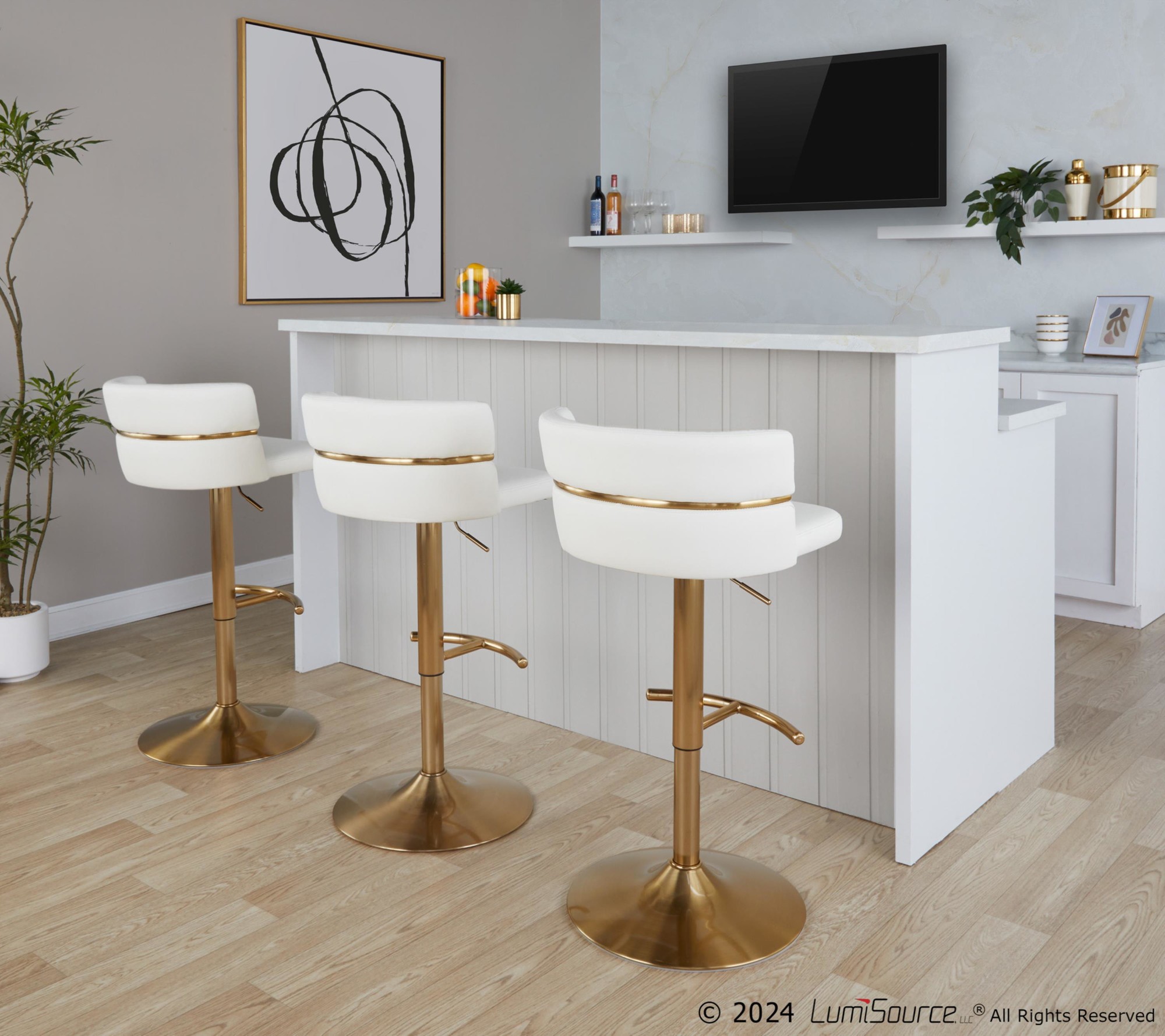 Cinch-Gold-and-White-Faux-Leather-Swivel-Barstools-Set-of-2