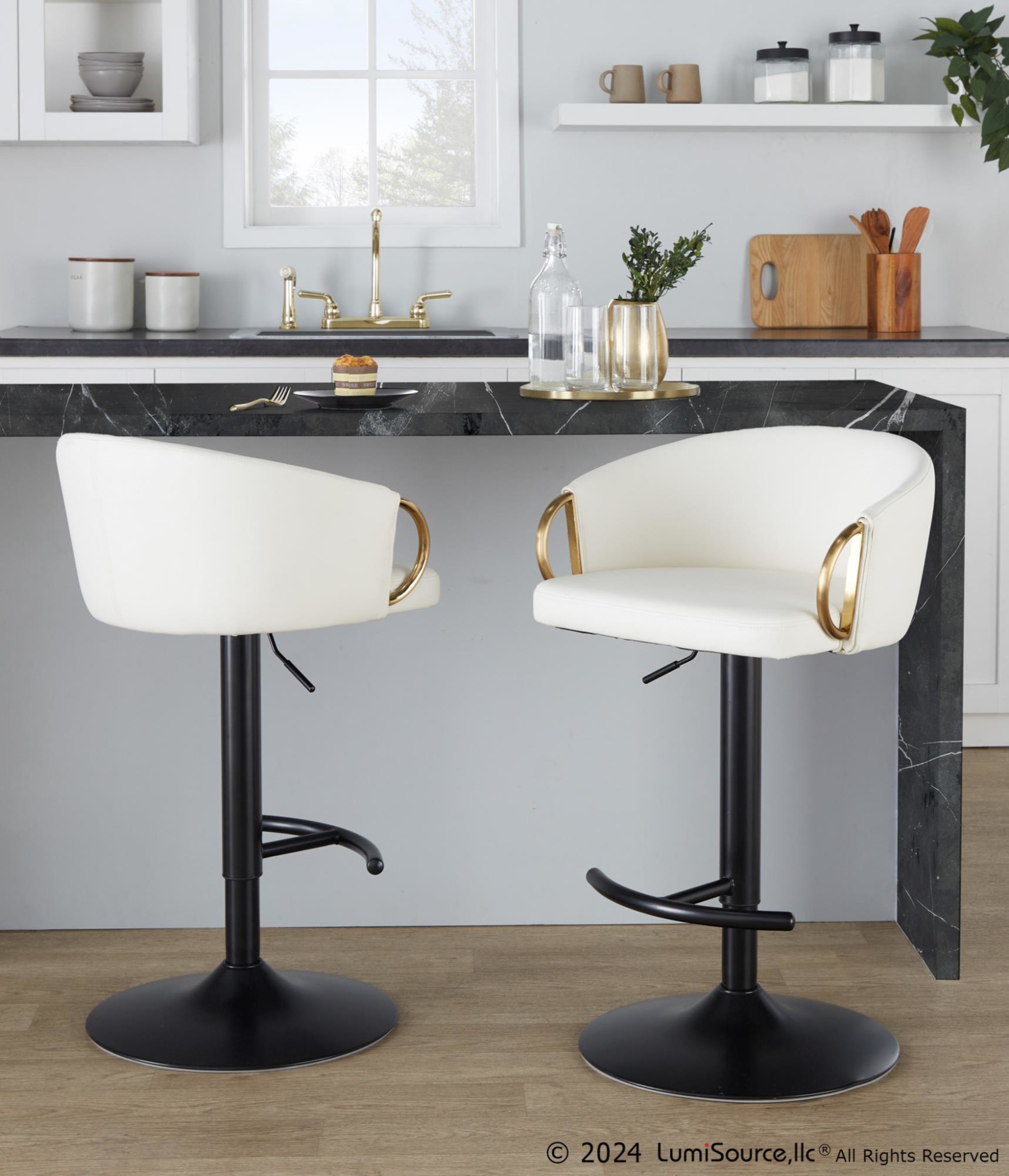 Claire-Black-Gold-White-Contemporary-Swivel-Barstool-Set-of-2
