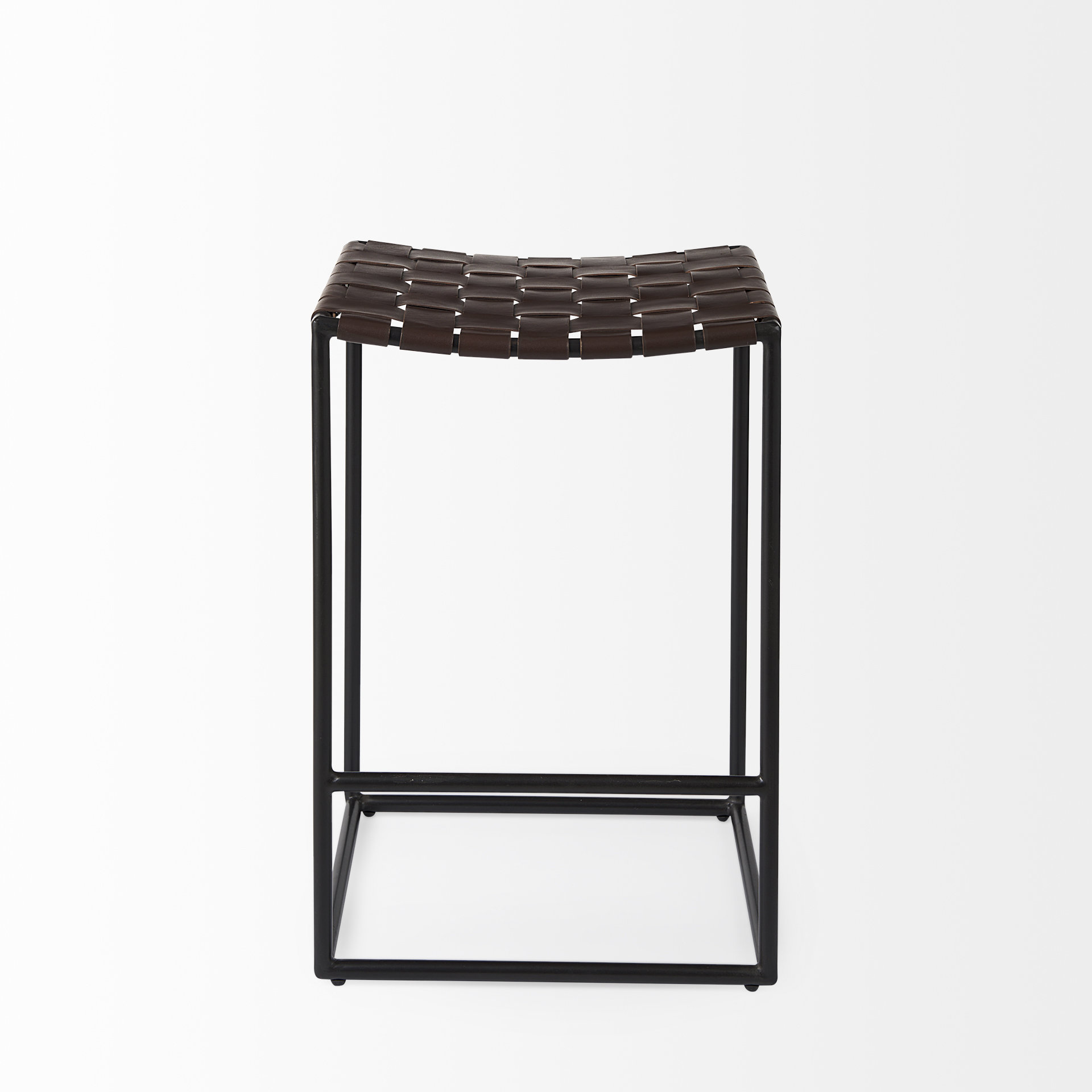 Clarissa-18.0L-x-16.0W-x-26.25H-Dark-Brown-Woven-Leather-Seat-W-Black-Iron-Frame-Counter-Stool-5