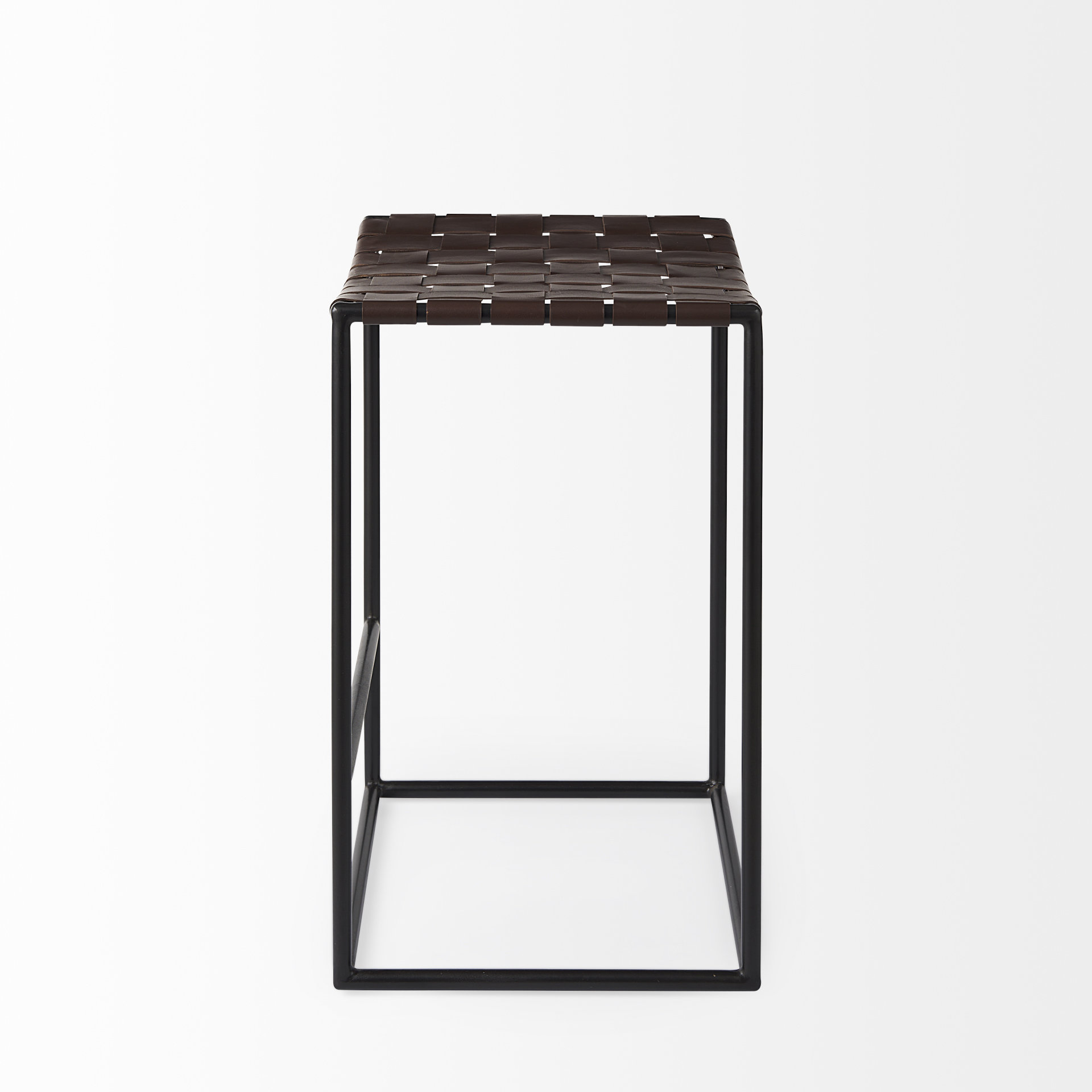 Clarissa-18.0L-x-16.0W-x-26.25H-Dark-Brown-Woven-Leather-Seat-W-Black-Iron-Frame-Counter-Stool-6