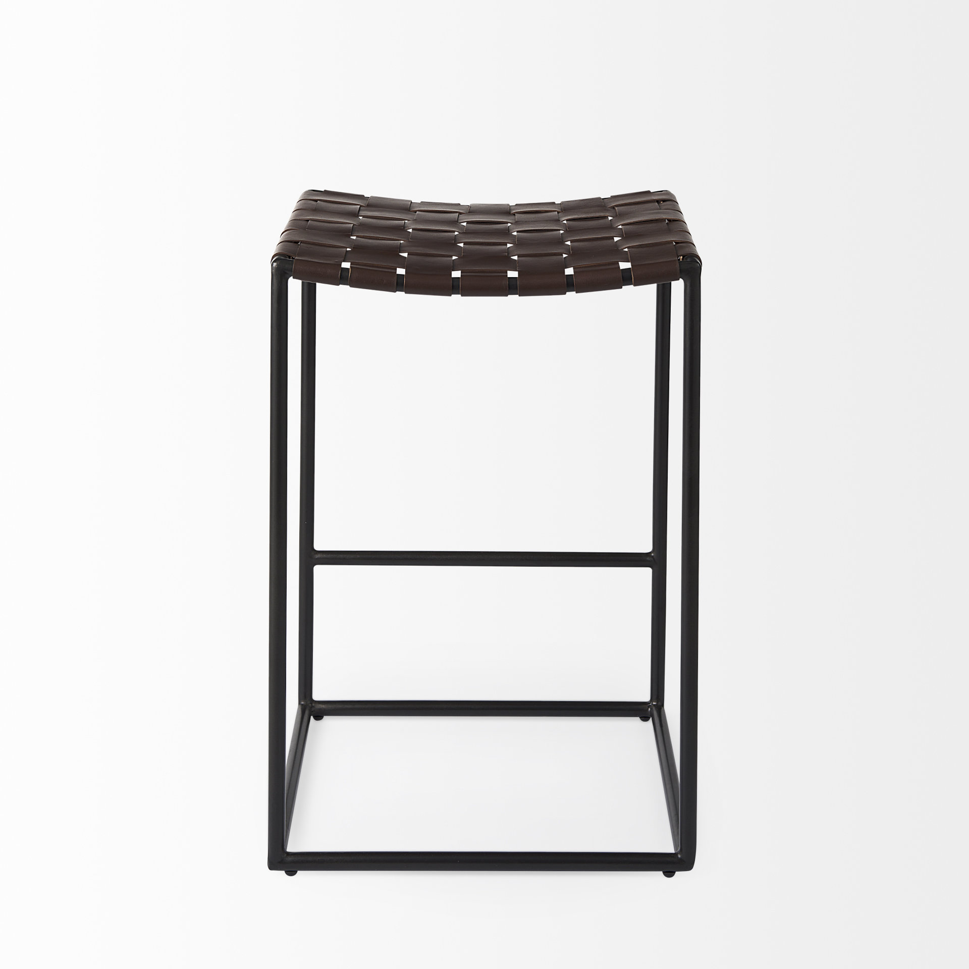 Clarissa-18.0L-x-16.0W-x-26.25H-Dark-Brown-Woven-Leather-Seat-W-Black-Iron-Frame-Counter-Stool-7