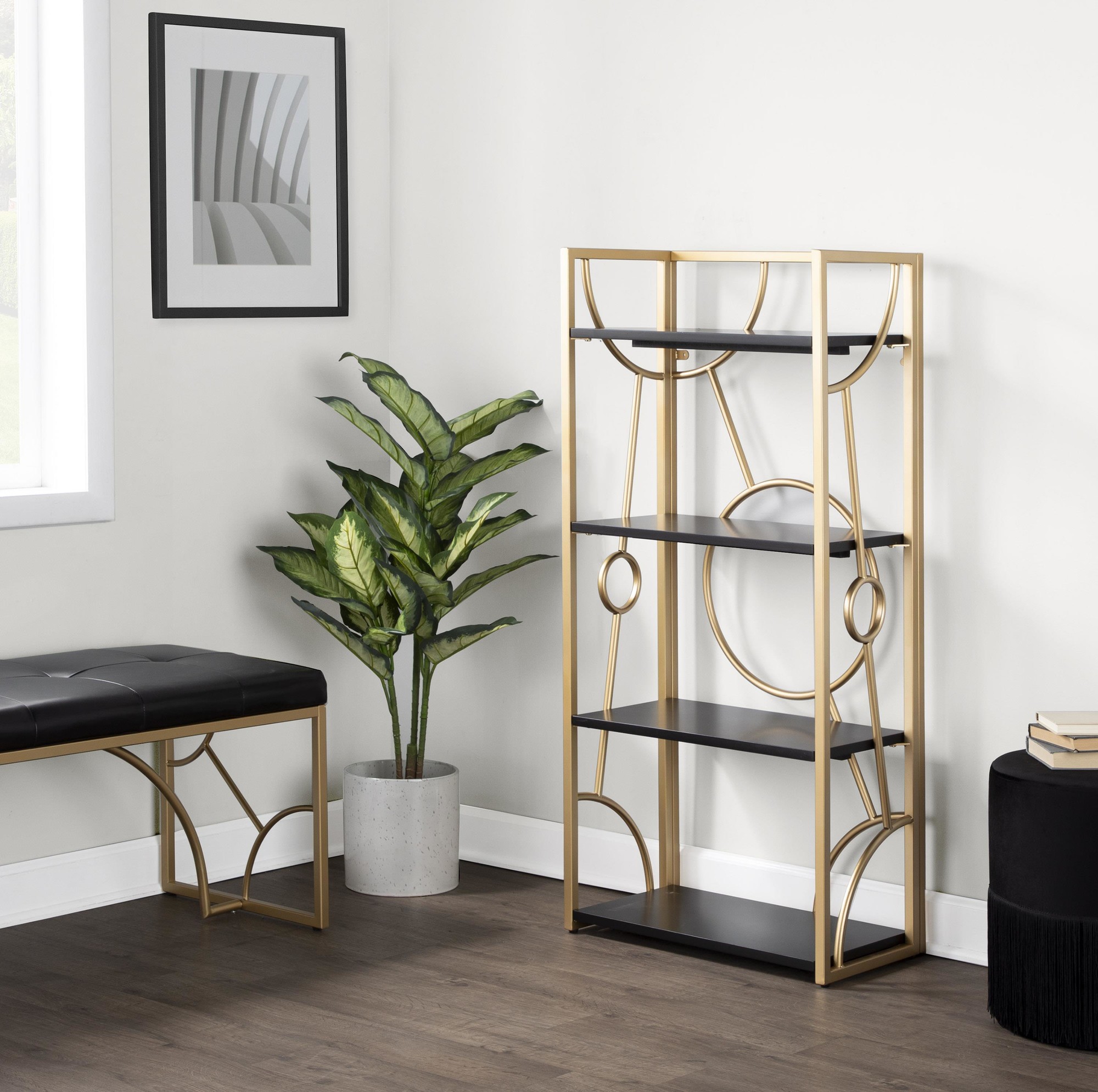 Constellation-Contemporary-Gold-and-Black-Wood-Bookcase-2