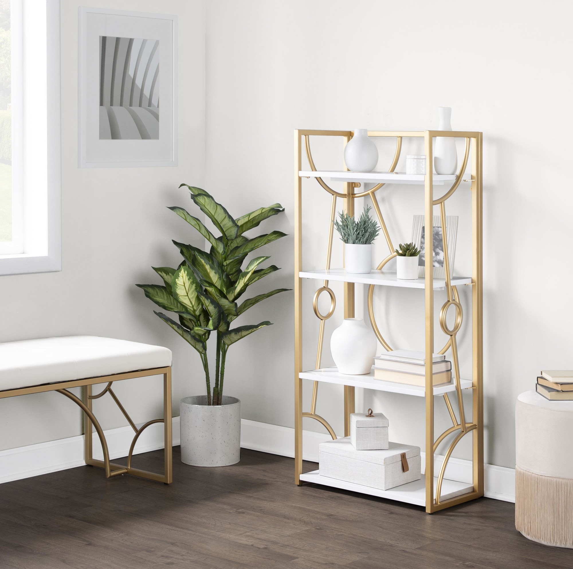 Constellation-Gold-and-White-Contemporary-Bookcase-1