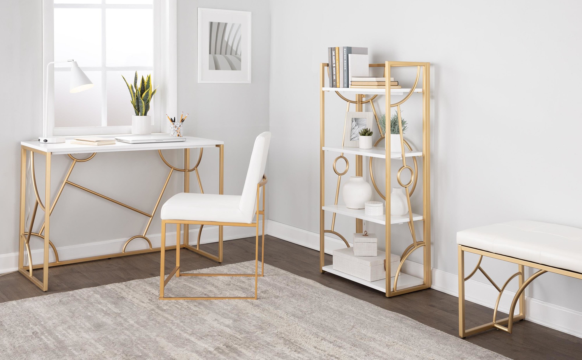 Constellation-Gold-and-White-Contemporary-Bookcase