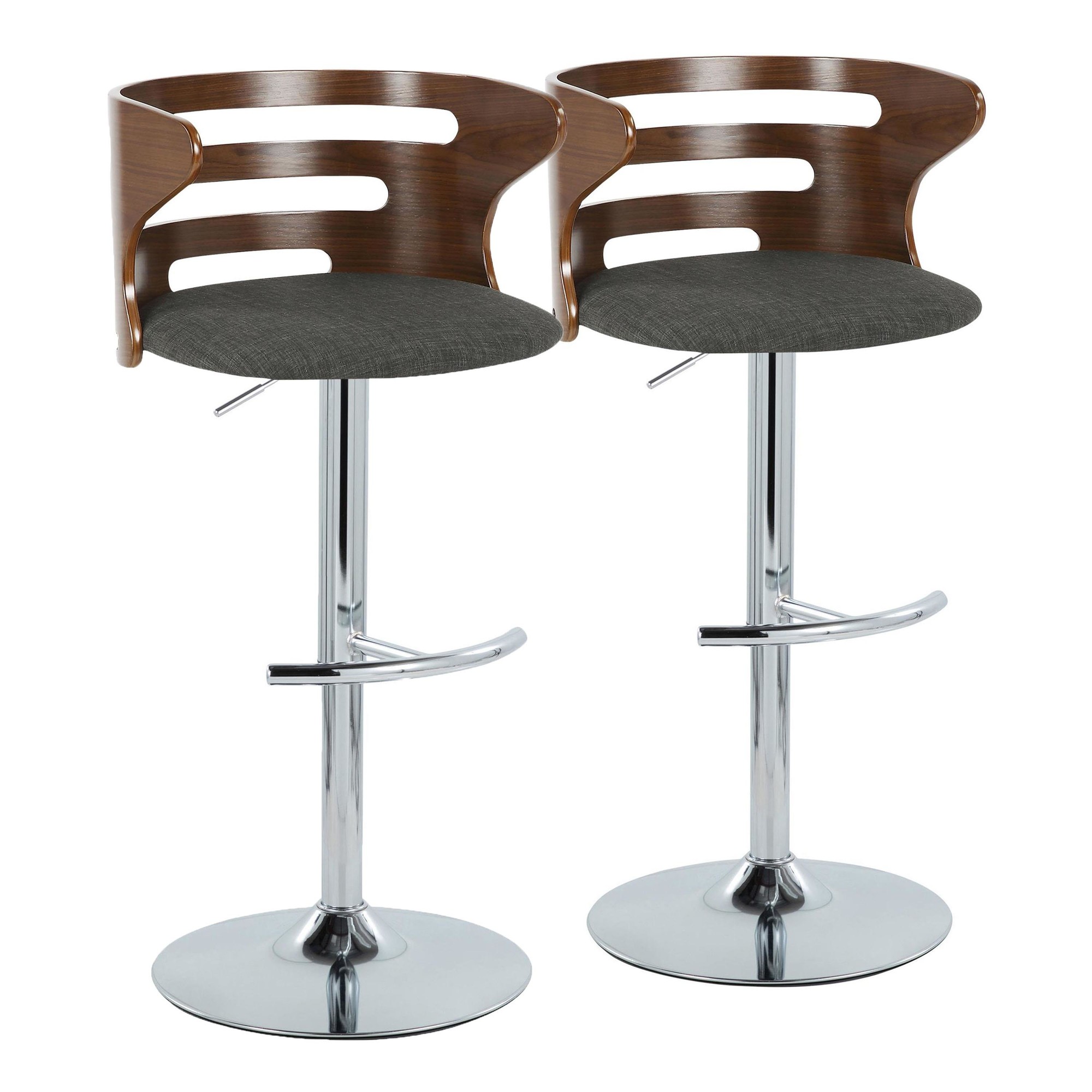 Cosi-Mid-Century-Modern-Adjustable-Swivel-Barstool-Chrome-Walnut-Charcoal-Set-of-2-4