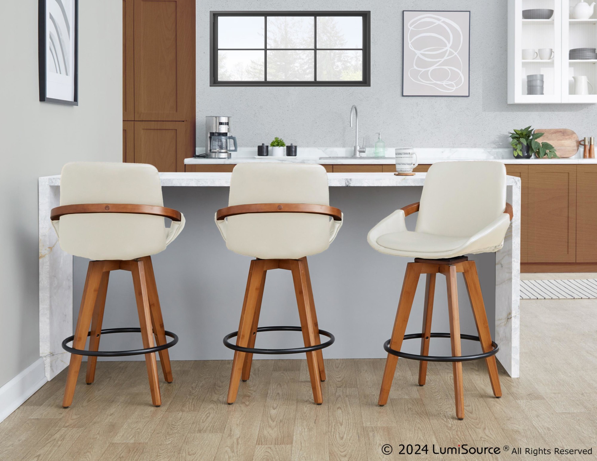 Cosmo-26-Inch-Walnut-and-Cream-Mid-Century-Modern-Counter-Stool