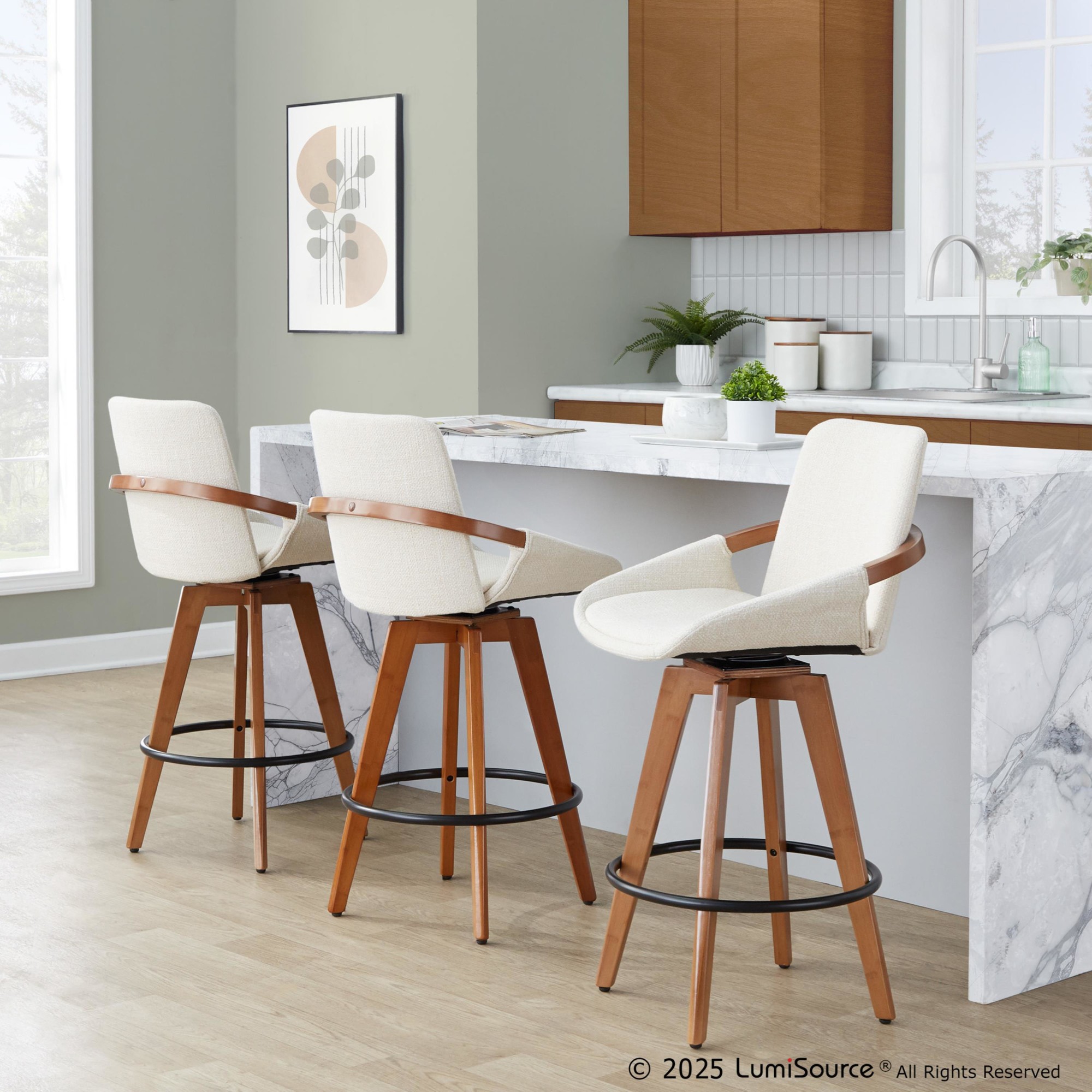 Cosmo-26-Mid-Century-Walnut-Bamboo-Swivel-Counter-Stool