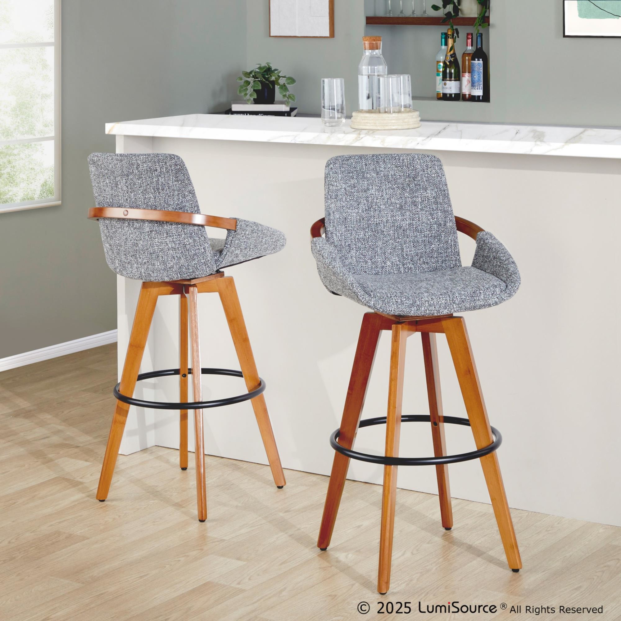 Cosmo-29-Inch-Mid-Century-Walnut-Bamboo-Swivel-Barstool-w-Black-Metal-Footrest