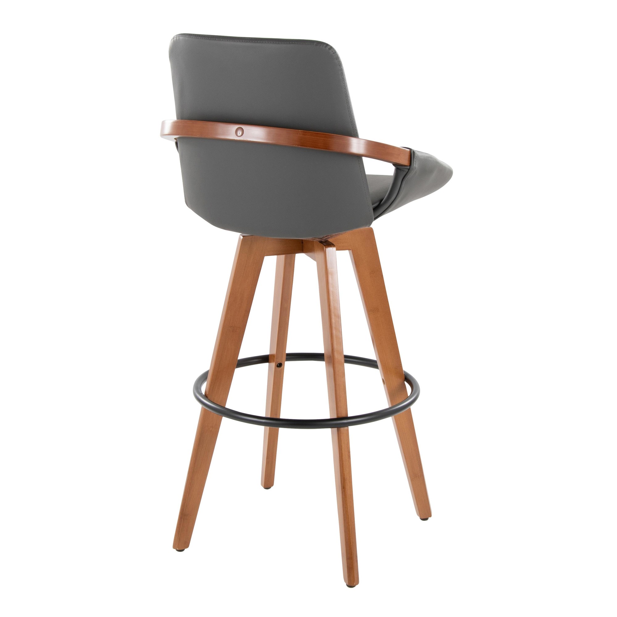 Cosmo-29-Inch-Mid-Century-Walnut-Bamboo-and-Grey-Faux-Leather-Swivel-Barstool-4