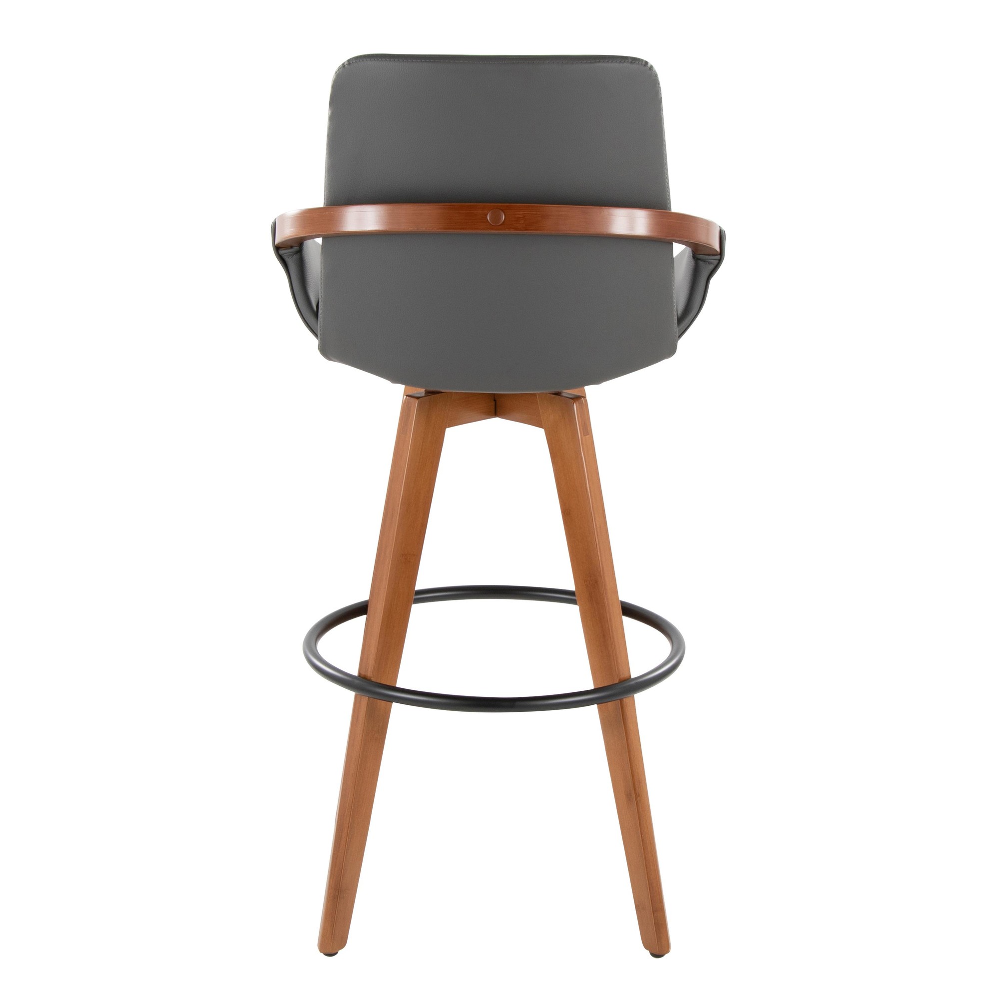 Cosmo-29-Inch-Mid-Century-Walnut-Bamboo-and-Grey-Faux-Leather-Swivel-Barstool-5