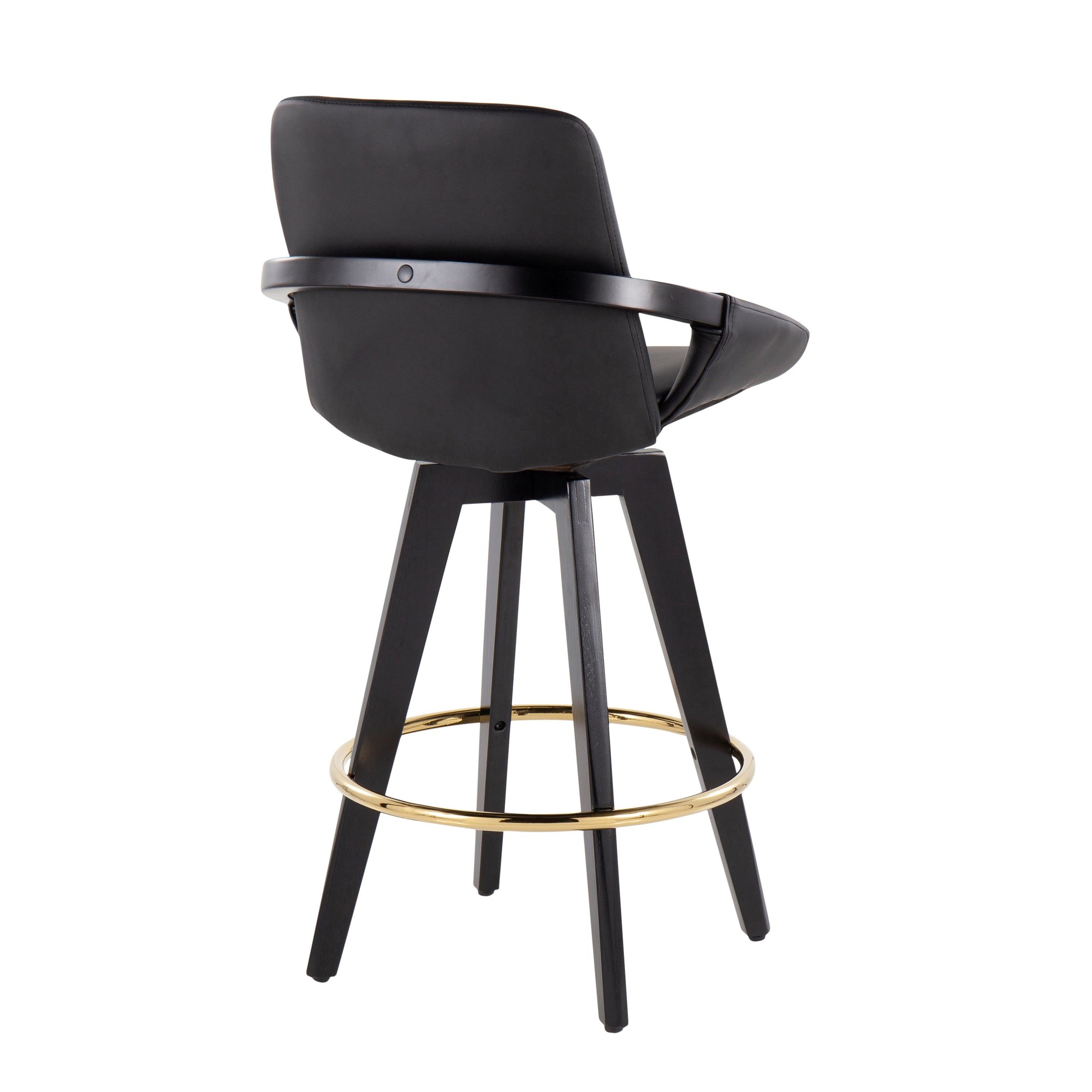 Cosmo-Black-Faux-Leather-Contemporary-Swivel-Counter-Stool-Set-of-2-4