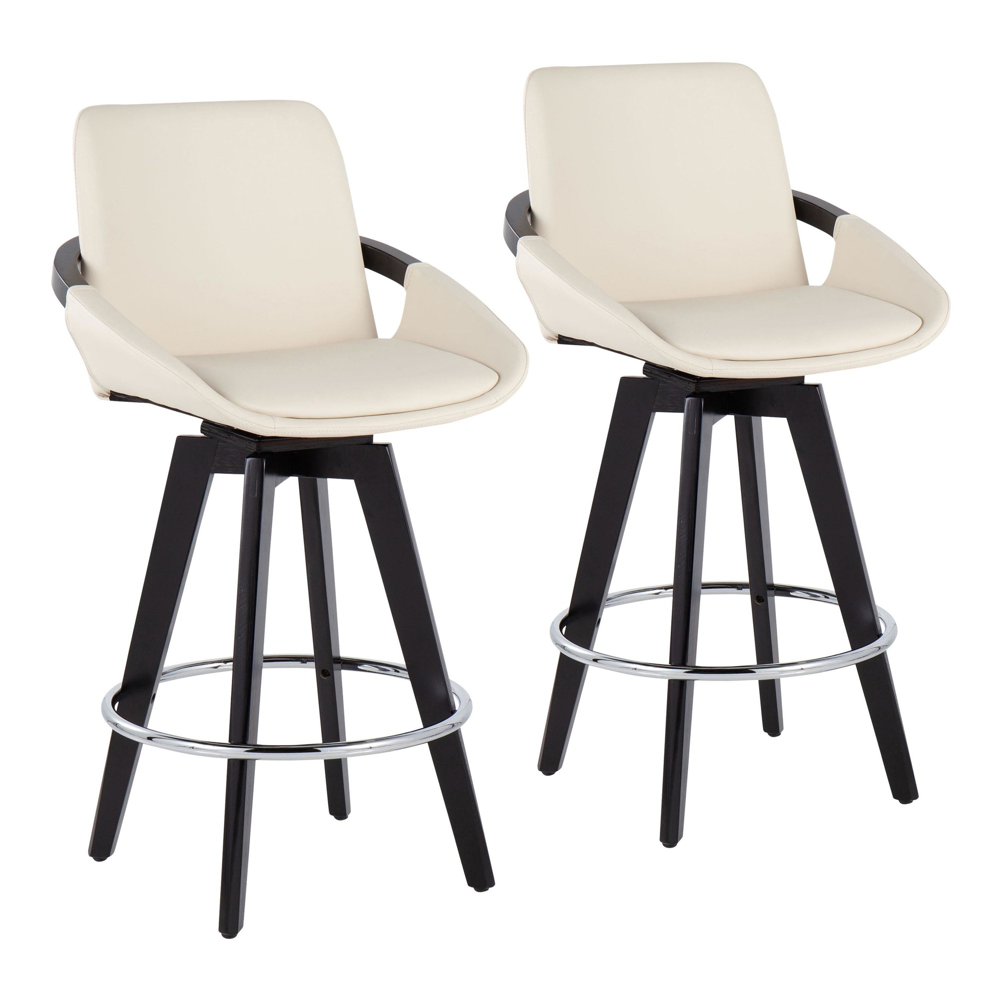 Cosmo-Contemporary-Black-Wood-Cream-Swivel-Counter-Stool-Set-of-2-1