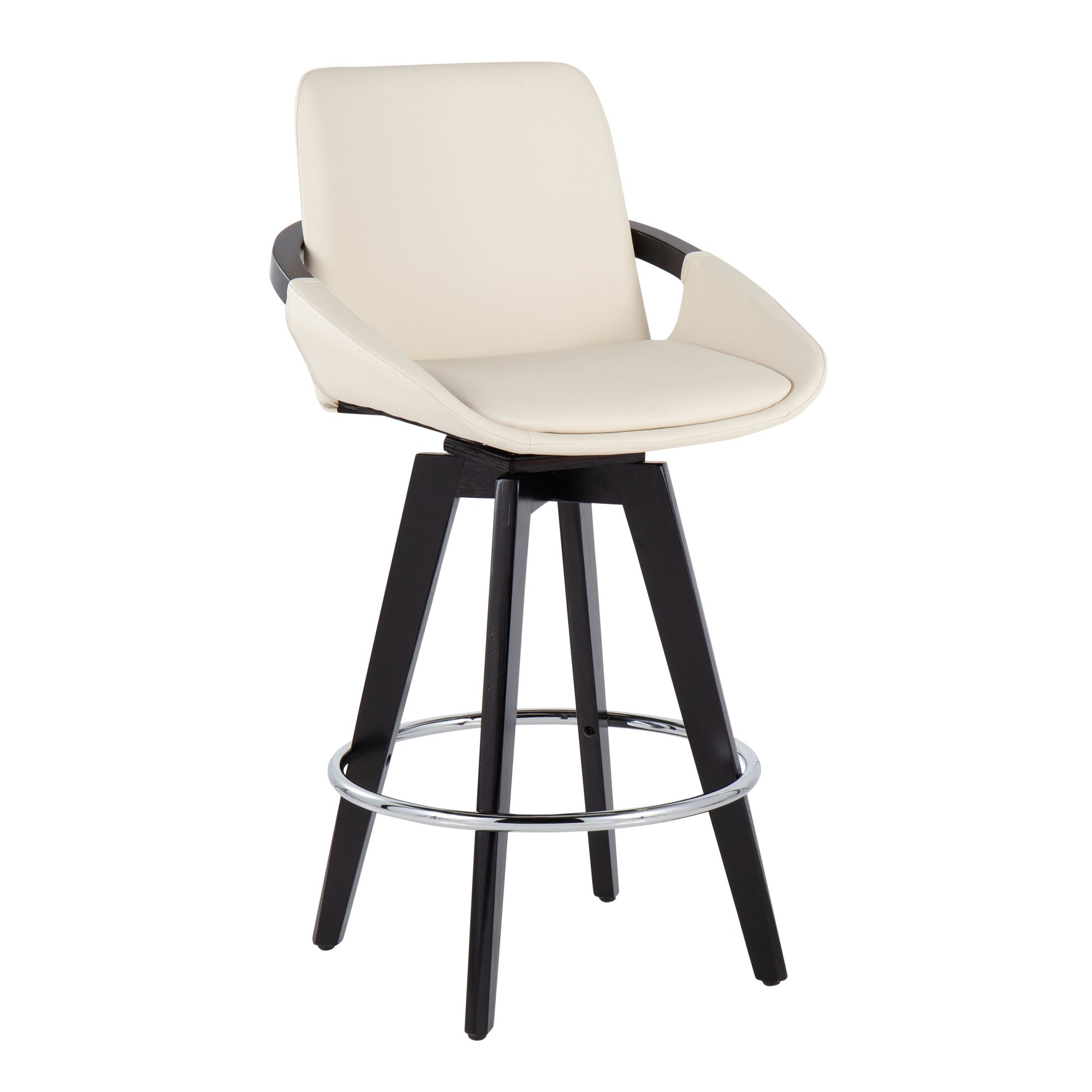 Cosmo-Contemporary-Black-Wood-Cream-Swivel-Counter-Stool-Set-of-2-2