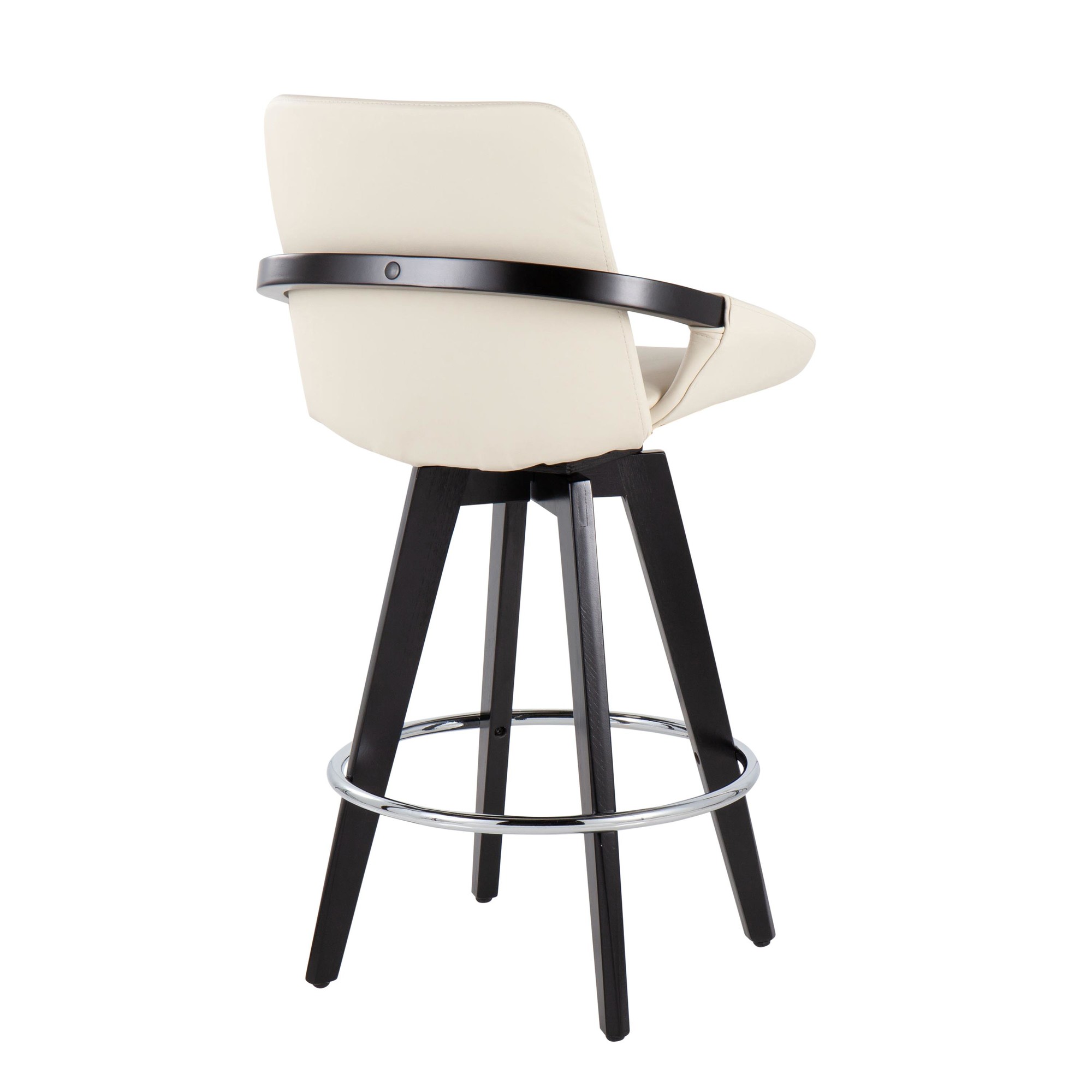 Cosmo-Contemporary-Black-Wood-Cream-Swivel-Counter-Stool-Set-of-2-4