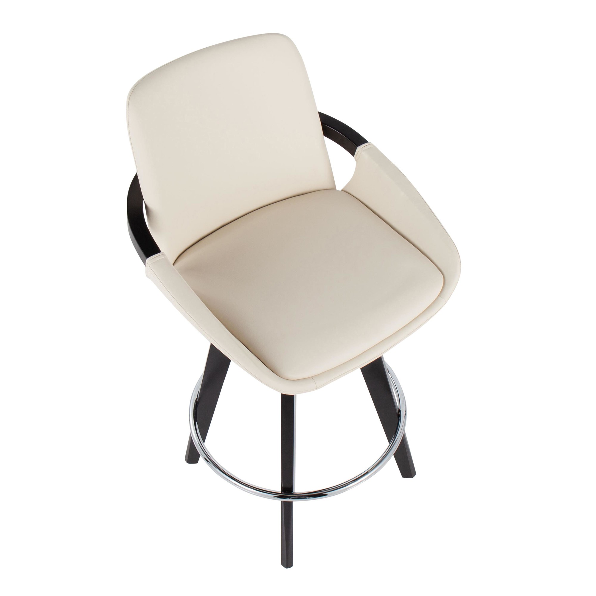 Cosmo-Contemporary-Black-Wood-Cream-Swivel-Counter-Stool-Set-of-2-7