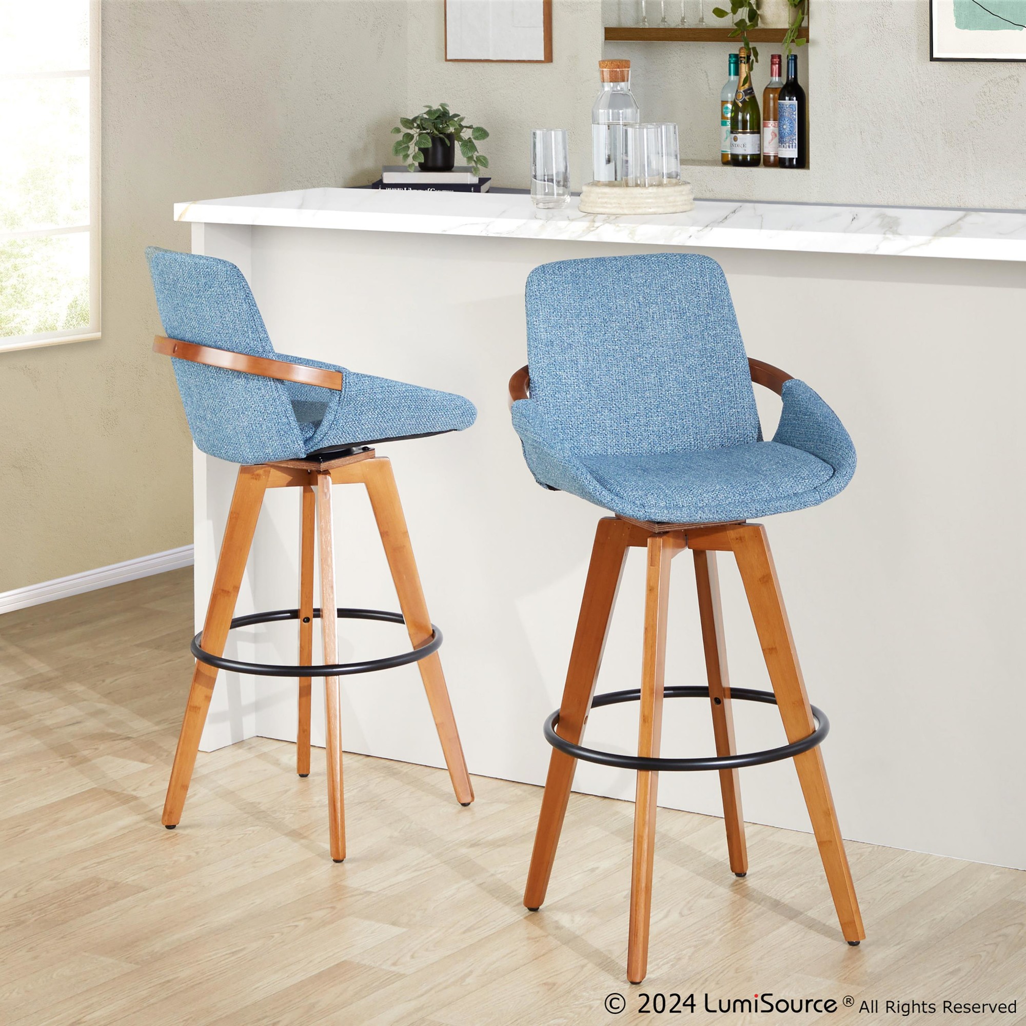 Cosmo-Mid-Century-Blue-Noise-29-Inch-Swivel-Barstool