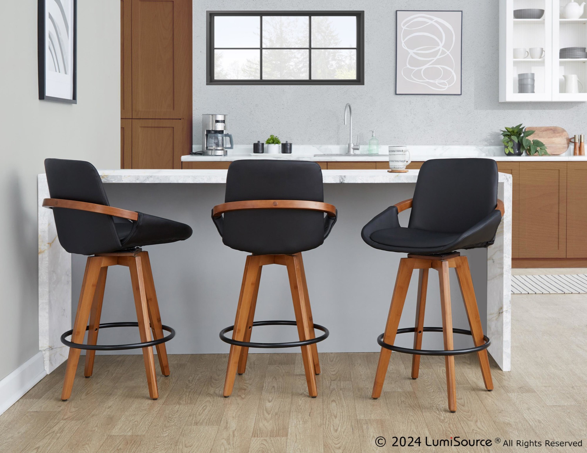 Cosmo-Mid-Century-Walnut-and-Black-Faux-Leather-Counter-Stool-1