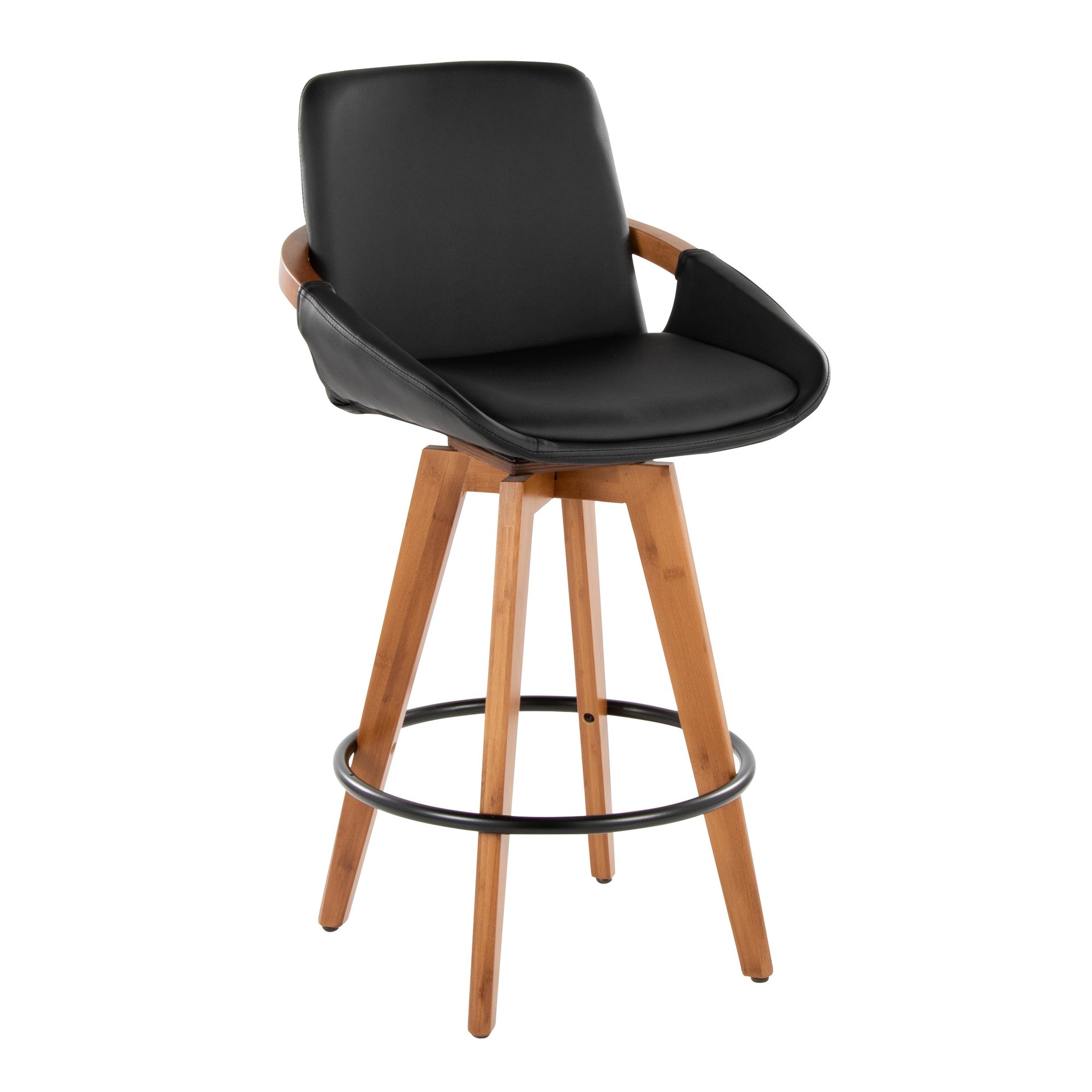 Cosmo-Mid-Century-Walnut-and-Black-Faux-Leather-Counter-Stool-4