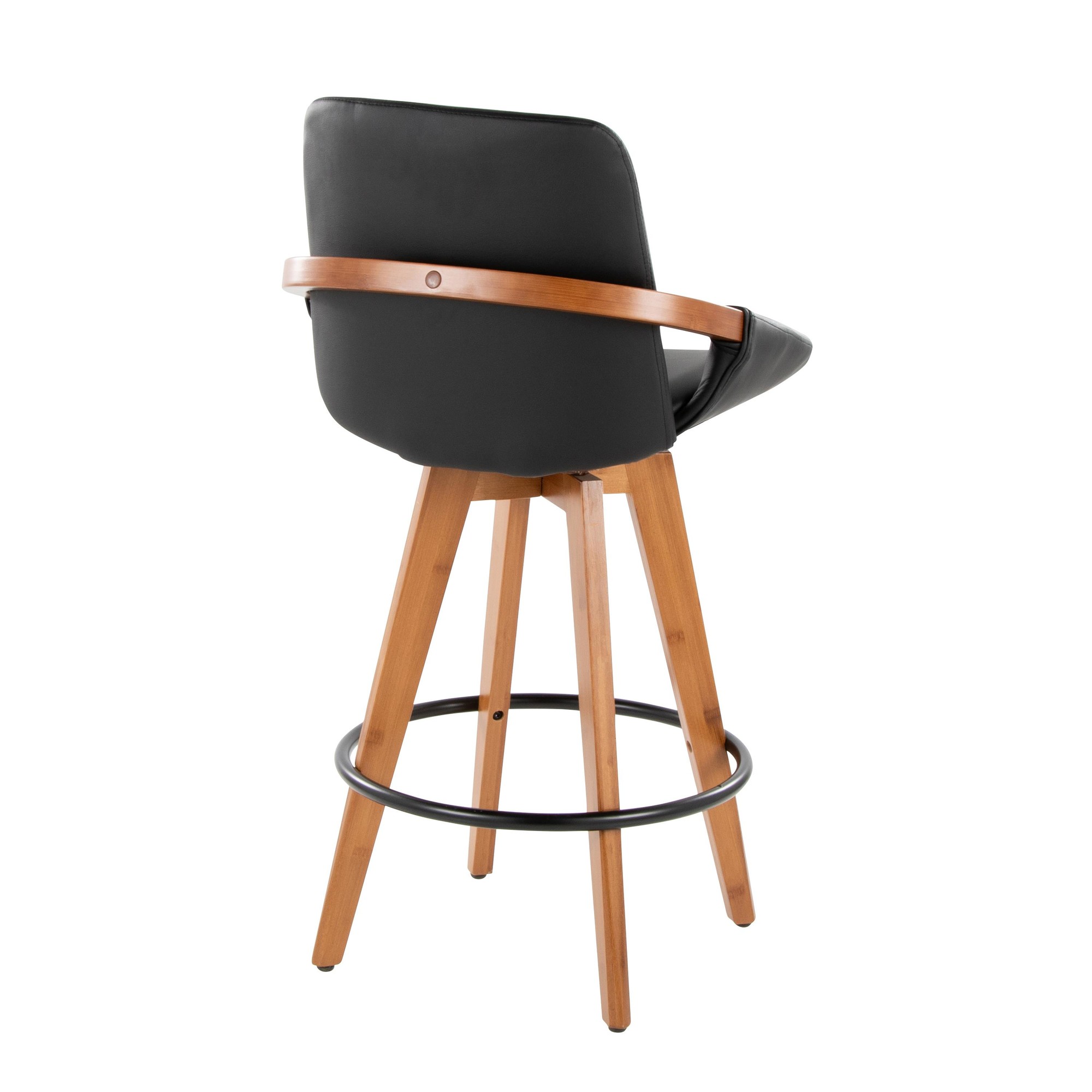 Cosmo-Mid-Century-Walnut-and-Black-Faux-Leather-Counter-Stool-6