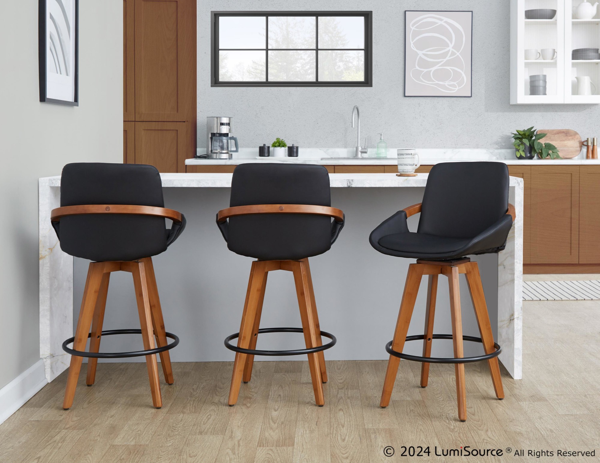 Cosmo-Mid-Century-Walnut-and-Black-Faux-Leather-Counter-Stool