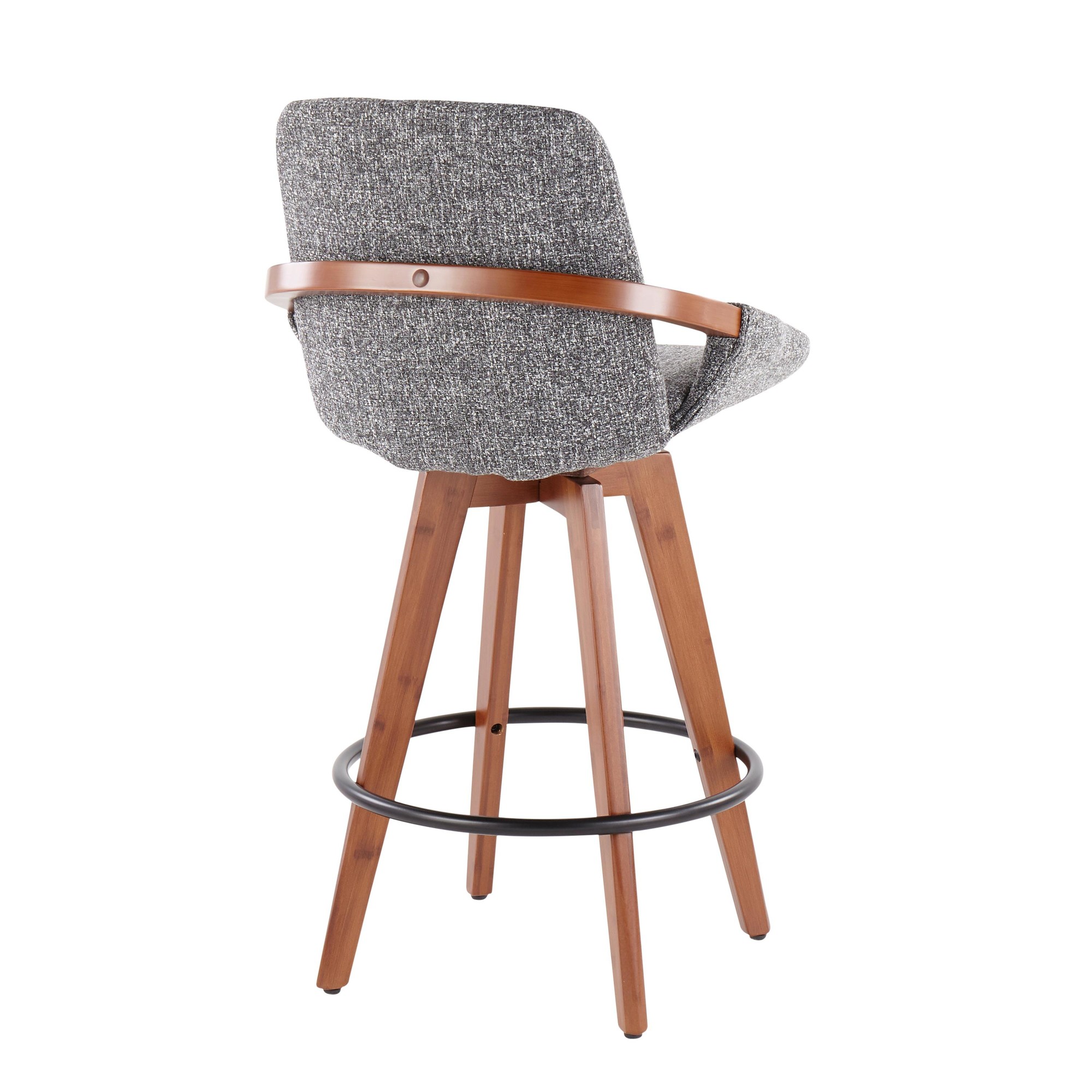 Cosmo-Mid-Century-Walnut-and-Grey-Noise-Fabric-Counter-Stool-7
