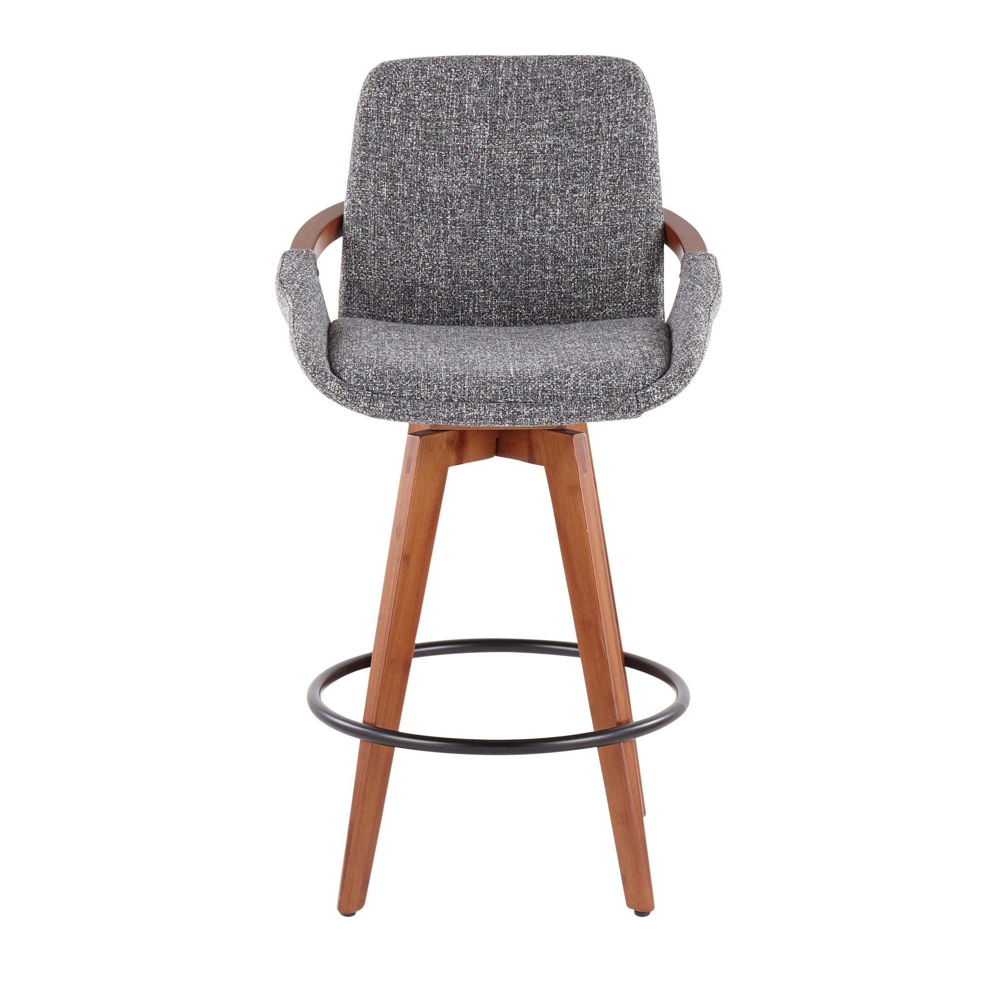 Cosmo-Mid-Century-Walnut-and-Grey-Noise-Fabric-Counter-Stool-9