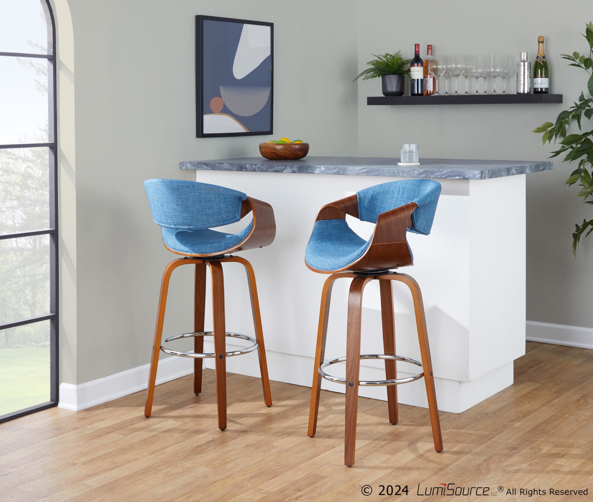 Curvini-Mid-Century-Modern-Walnut-and-Blue-Barstool-Set-of-2-1