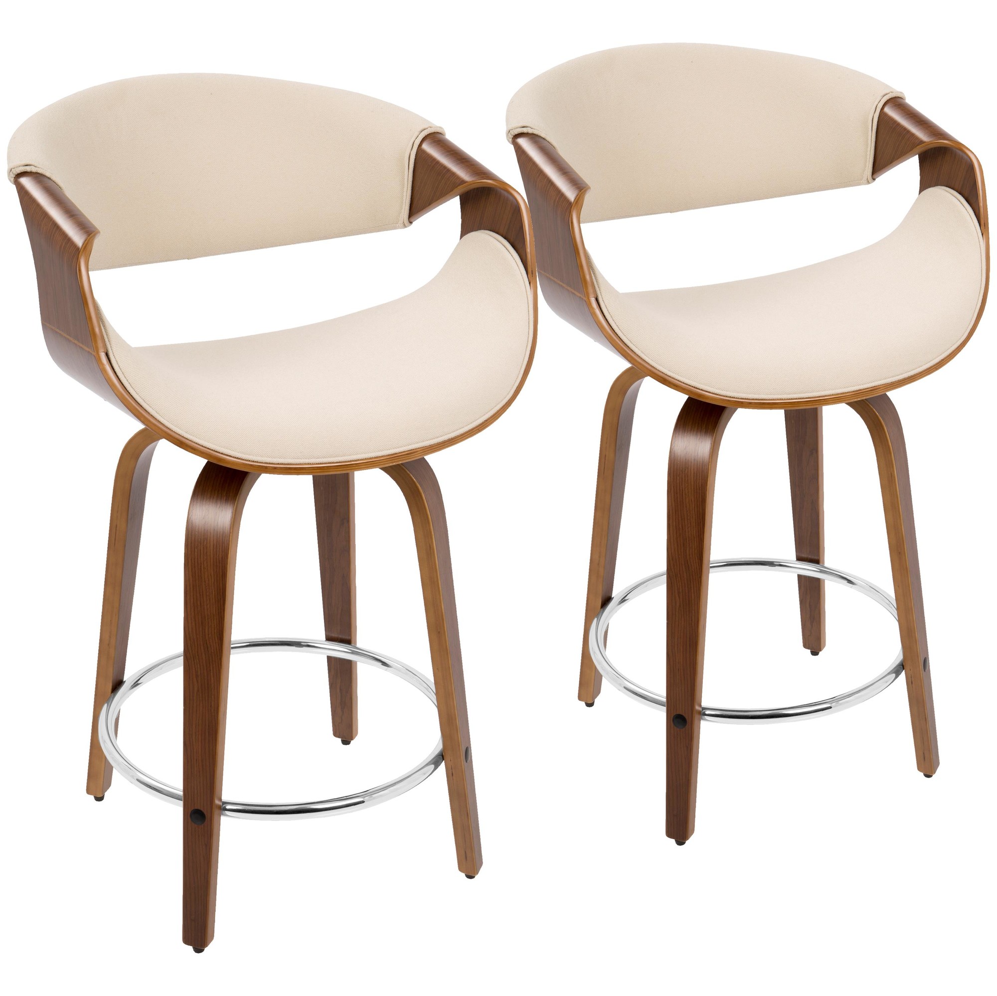 Curvini-Mid-Century-Modern-Walnut-and-Cream-Counter-Stools-Set-of-2-2
