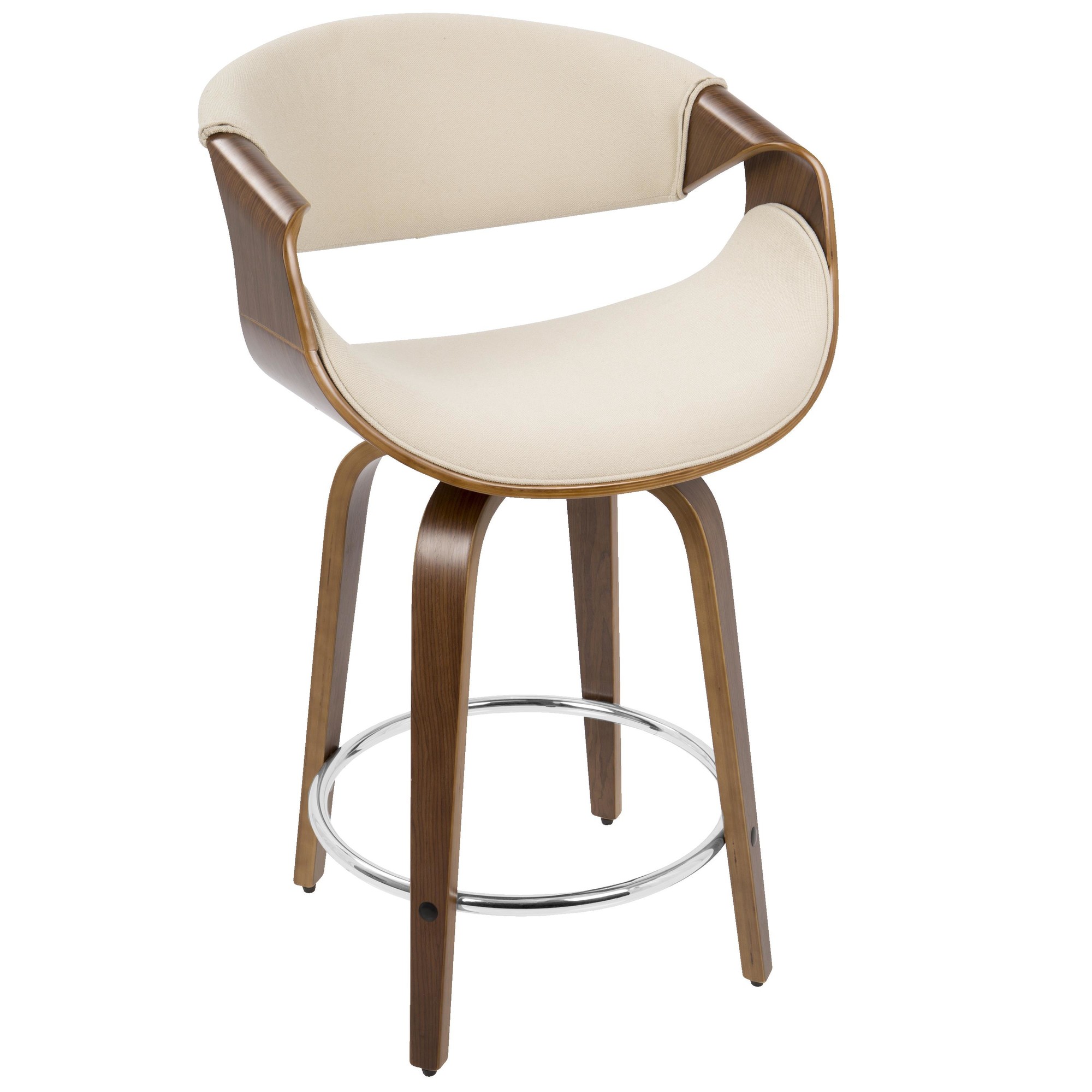 Curvini-Mid-Century-Modern-Walnut-and-Cream-Counter-Stools-Set-of-2-4