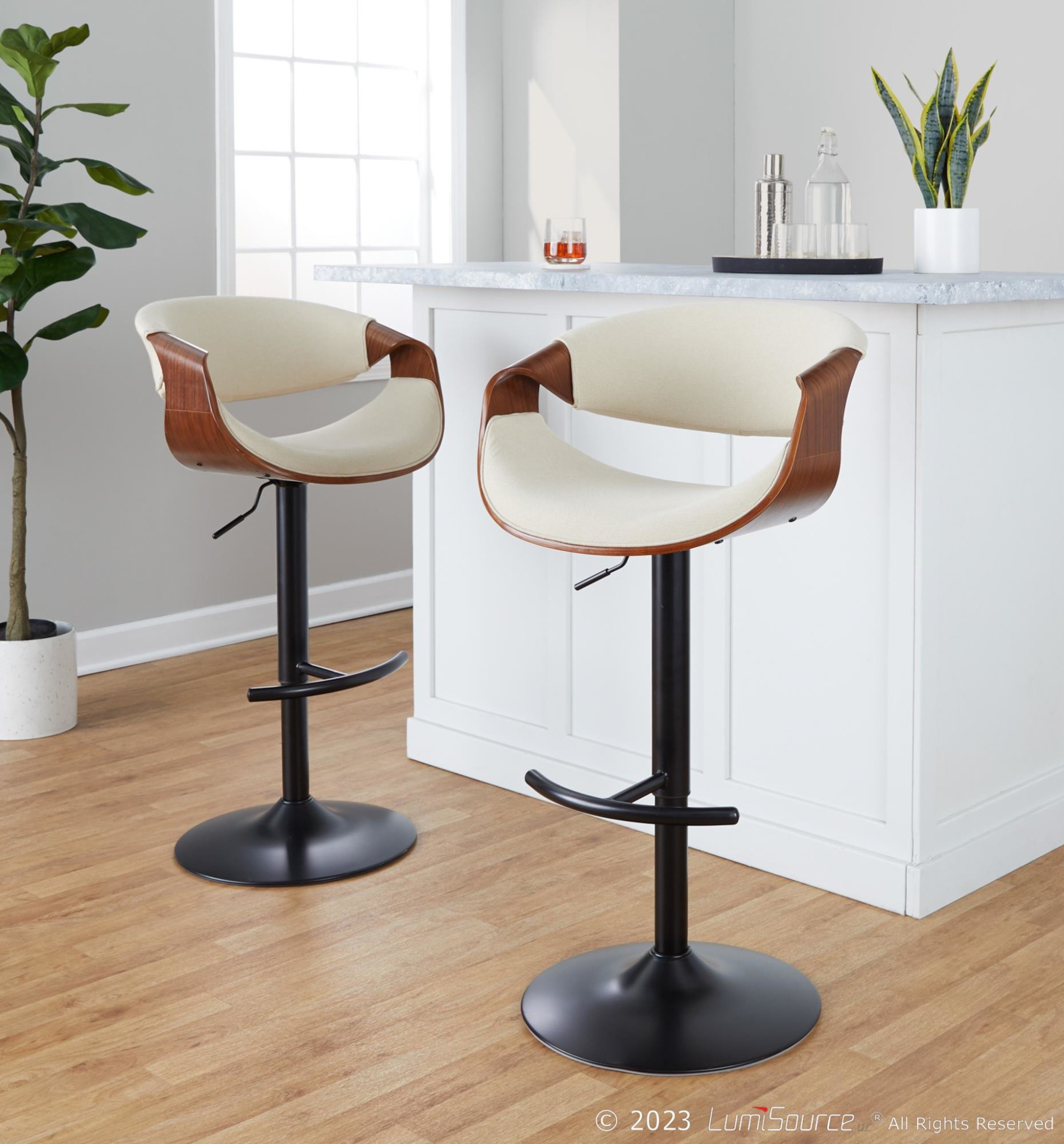 Curvo-Mid-Century-Modern-Black-Swivel-Barstool-Set-Set-of-2
