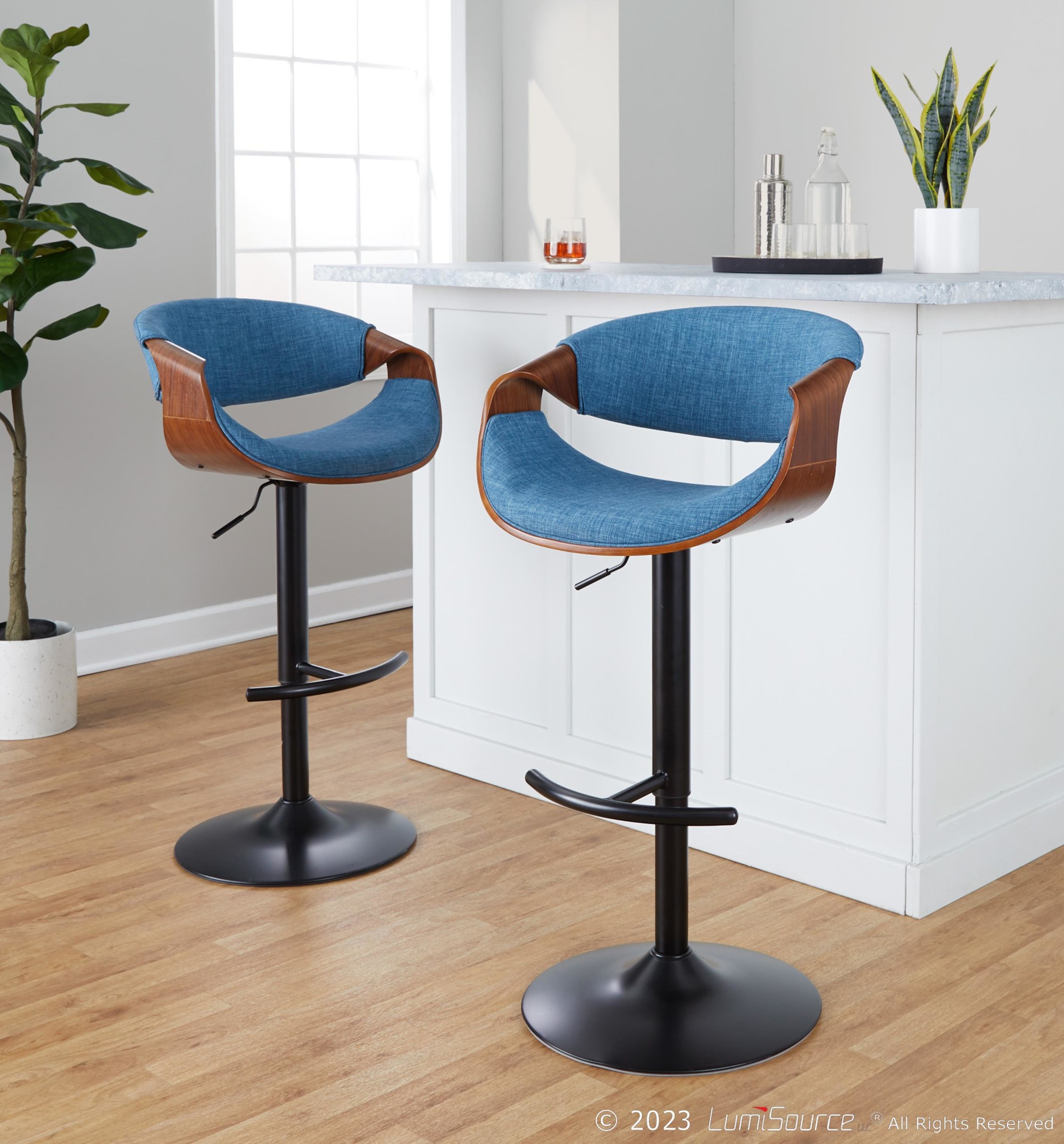 Curvo-Mid-Century-Modern-Blue-Swivel-Barstools-Set-of-2