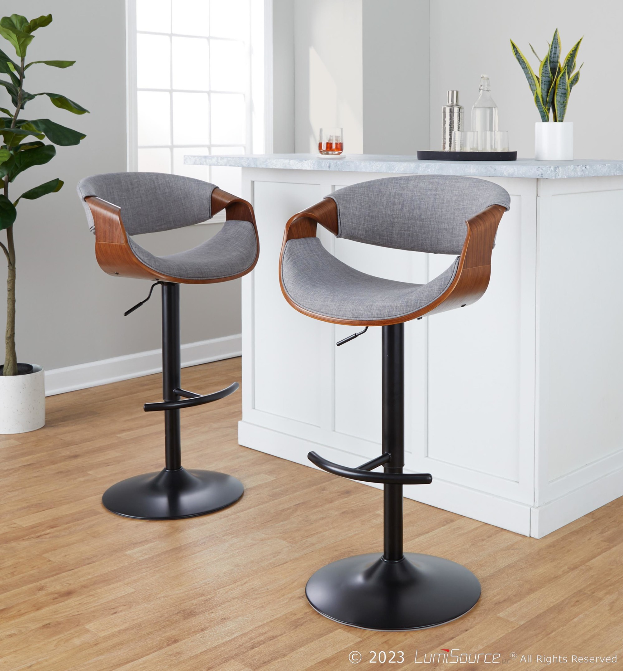 Curvo-Mid-Century-Modern-Light-Grey-Swivel-Barstools-Set-of-2
