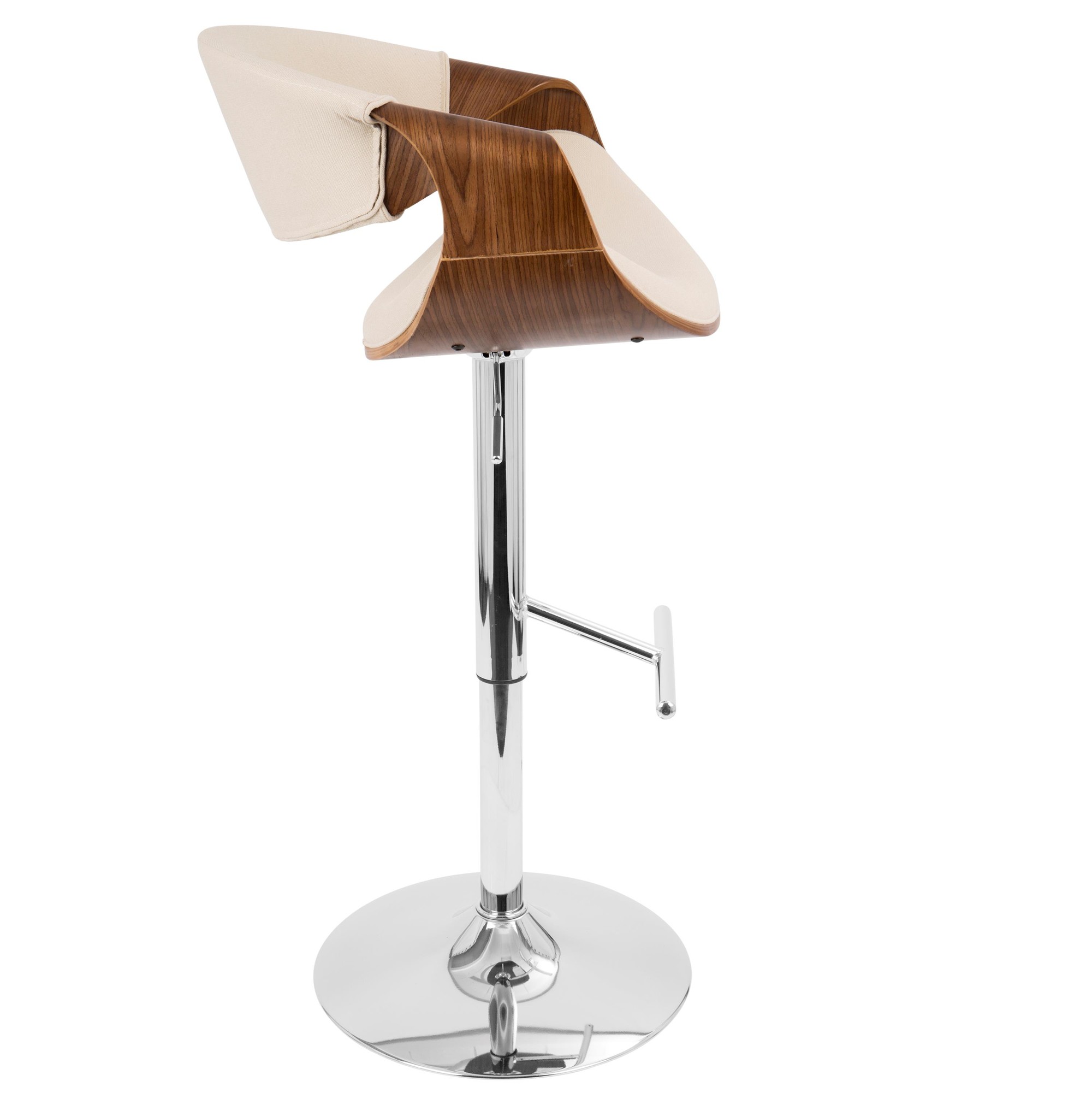 Curvo-Mid-Century-Modern-Swivel-Barstool-Chrome-Walnut-Cream-Set-of-2-4