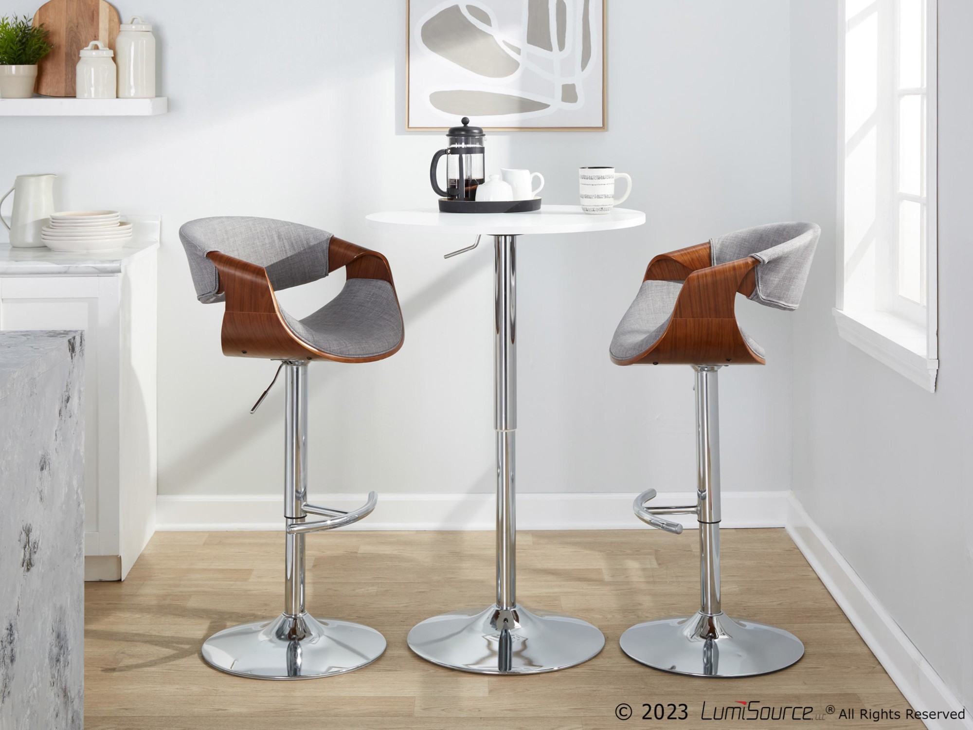 Curvo-Mid-Century-Modern-Swivel-Barstool-Chrome-Walnut-Light-Grey-Set-of-2-1