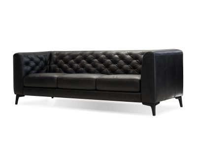 DALTON-Vintage-Black-Leather-Sofa-with-Black-Powder-Coated-Legs