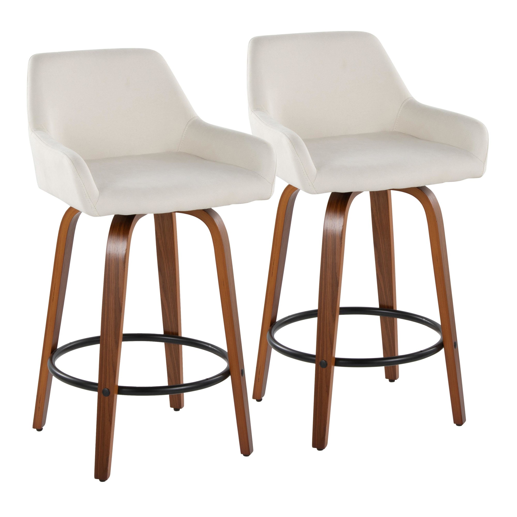 Daniella-26-Contemporary-Swivel-Counter-Stools-Walnut-Cream-Set-of-2-4