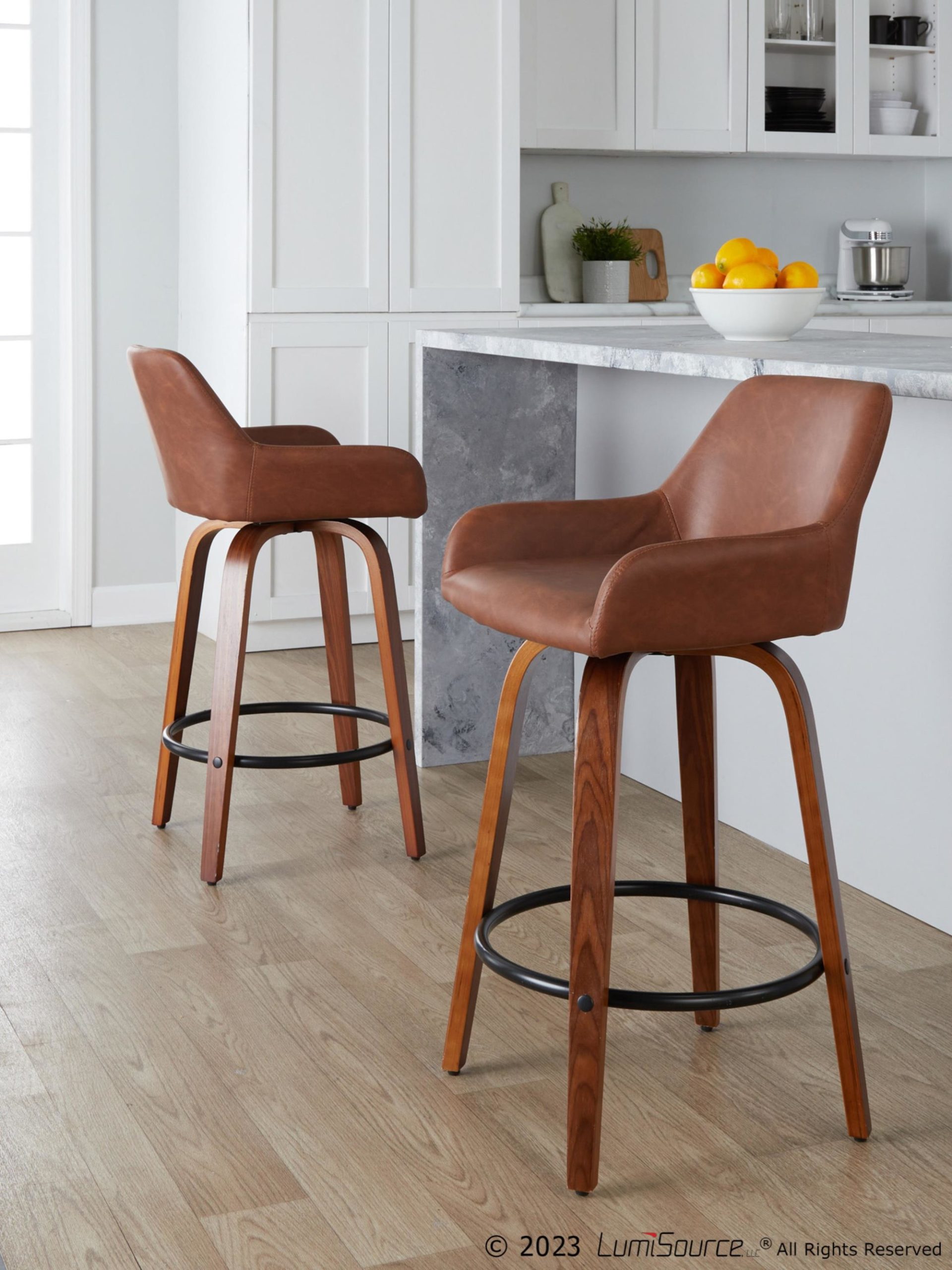 Daniella-26-Contemporary-Walnut-and-Camel-Swivel-Stools-Set-of-2