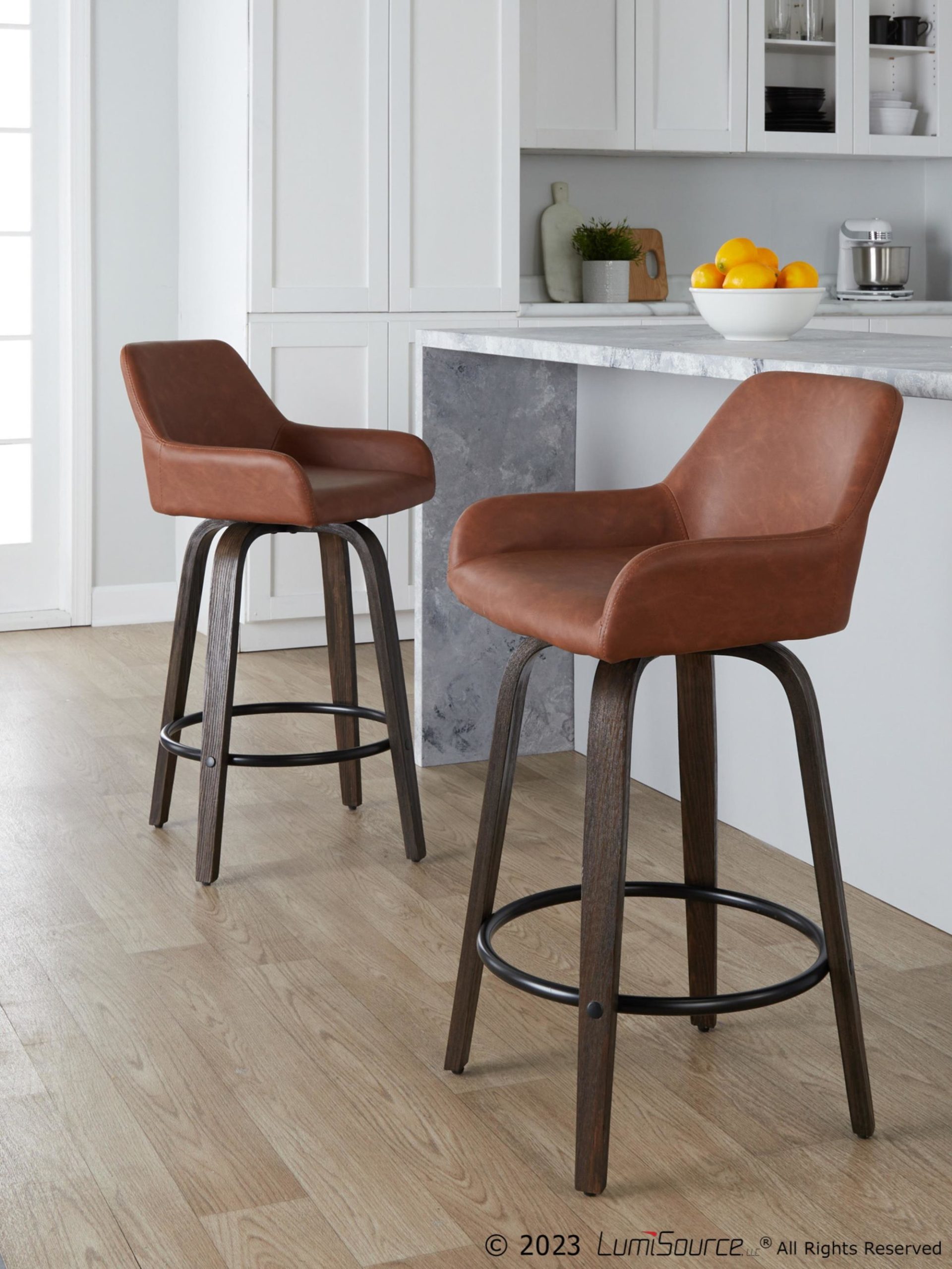 Daniella-26-Contemporary-Walnut-and-Camel-Swivel-Stools-w-Black-Metal-Footrest-Set-of-2-1