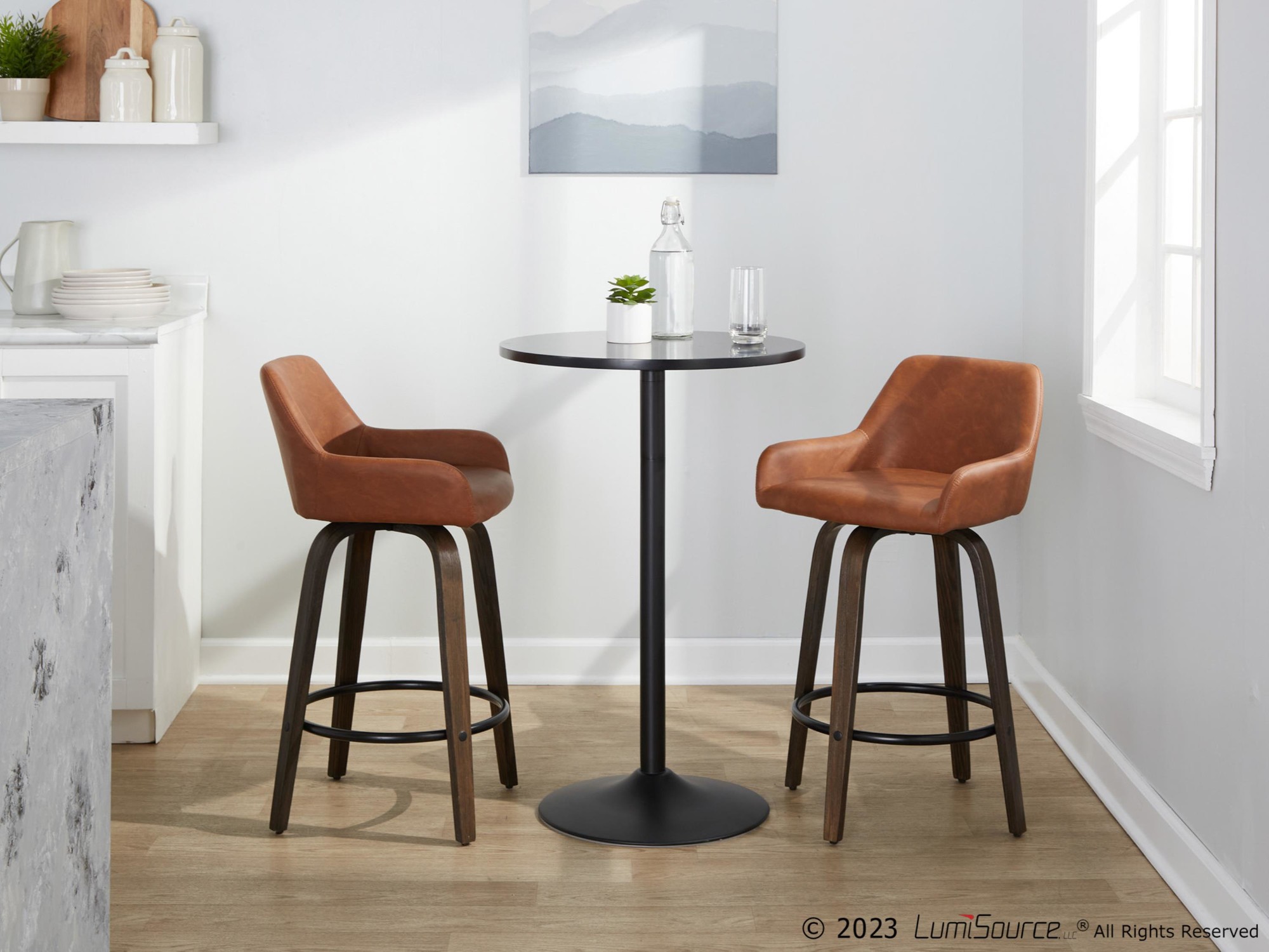 Daniella-26-Contemporary-Walnut-and-Camel-Swivel-Stools-w-Black-Metal-Footrest-Set-of-2-3