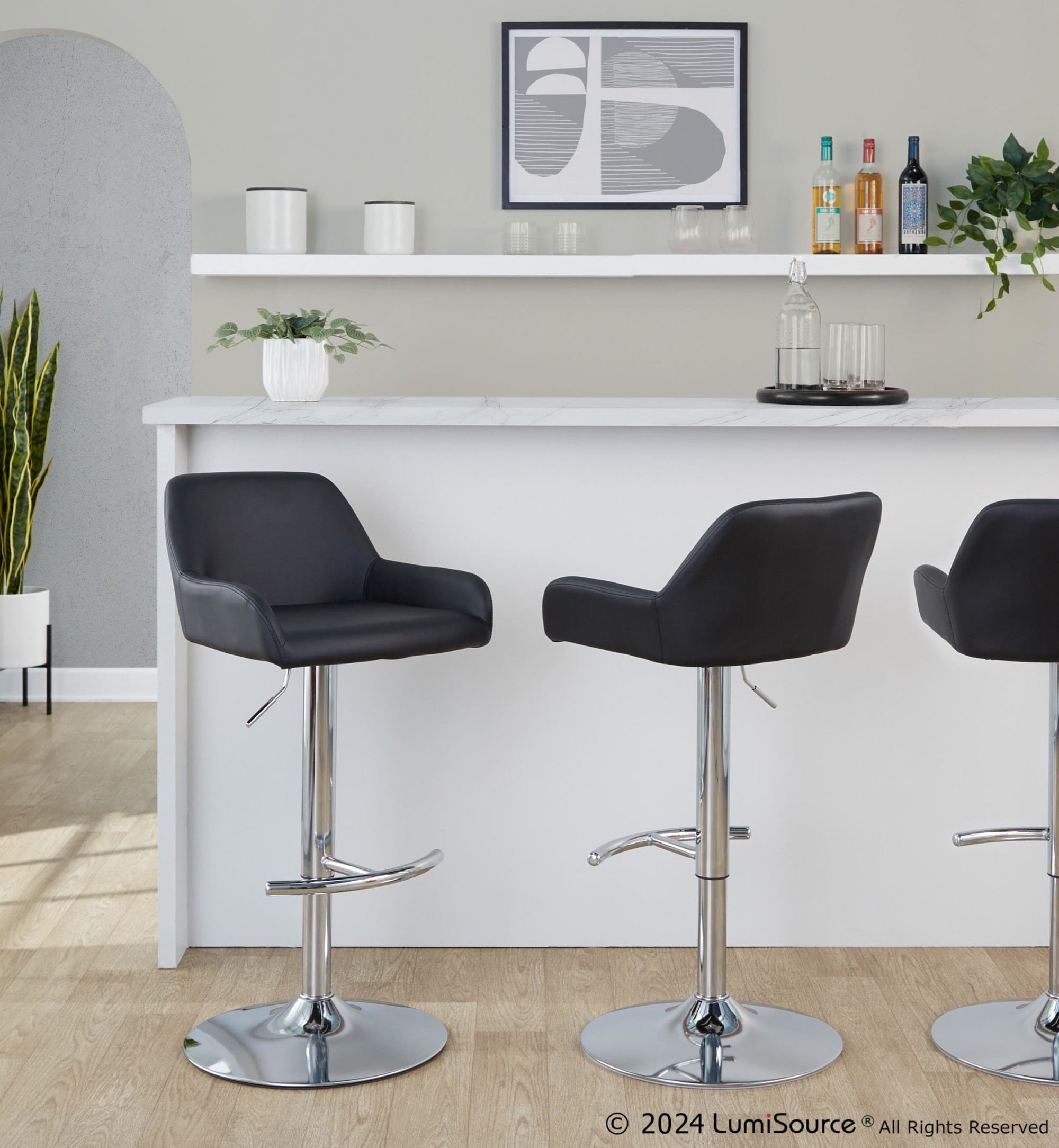 Daniella-Black-Faux-Leather-Chrome-Contemporary-Barstool-Set-of-2