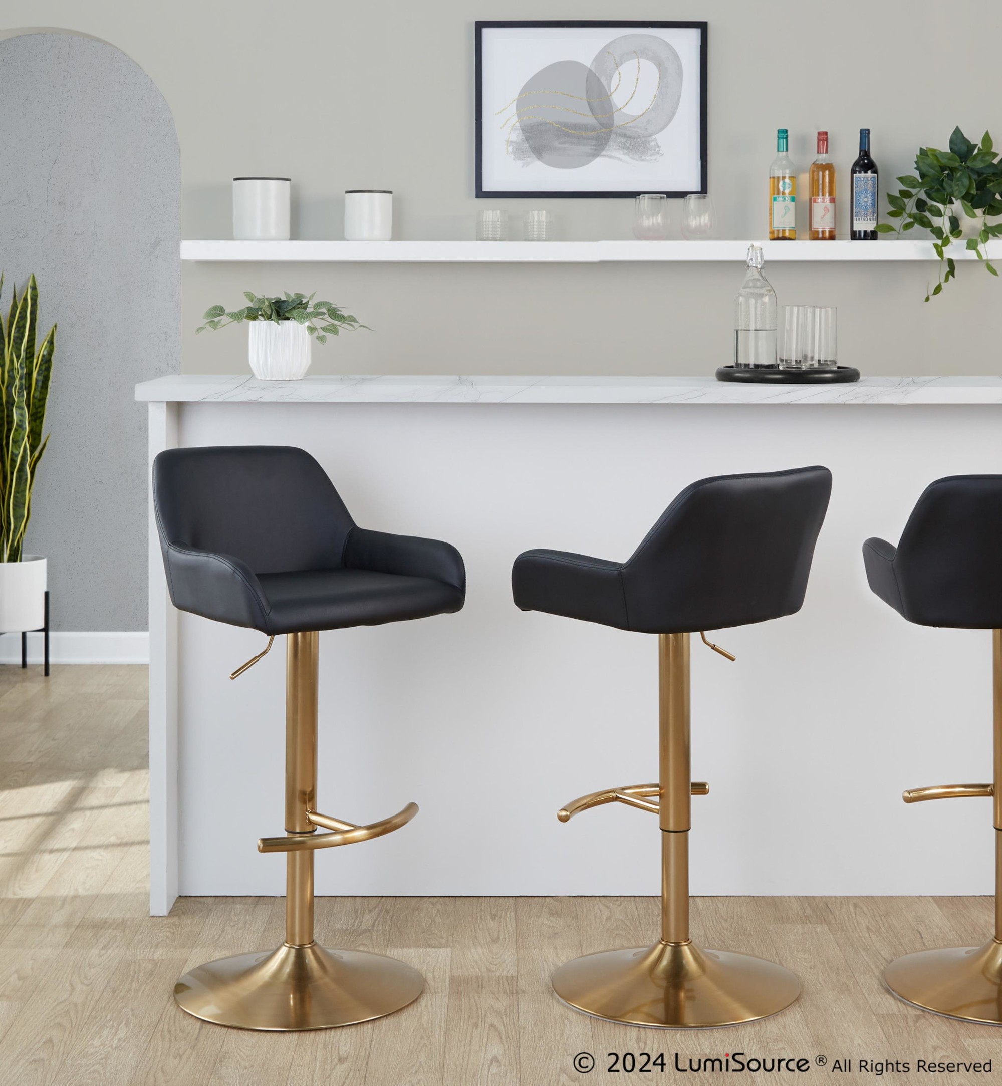 Daniella-Gold-and-Black-Contemporary-Adjustable-Barstool-Set-of-2-1