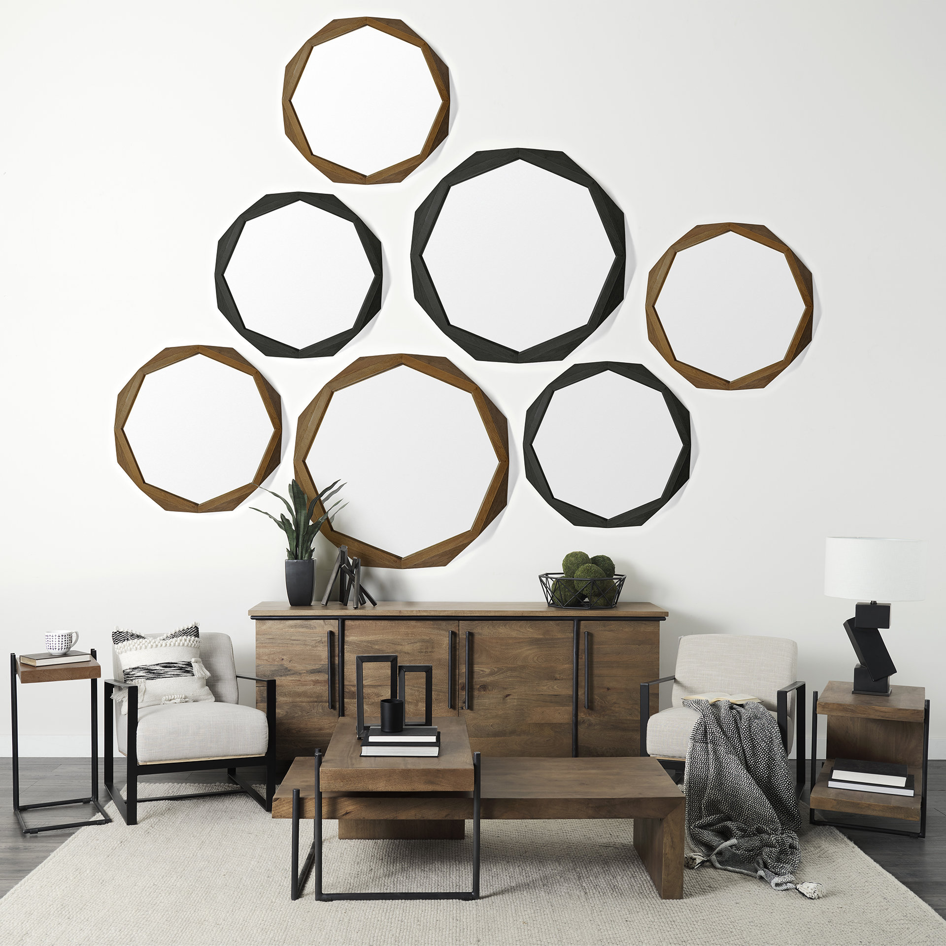 Davy-17L-x-17W-Black-Metal-Large-Hexagonal-Bowl-2