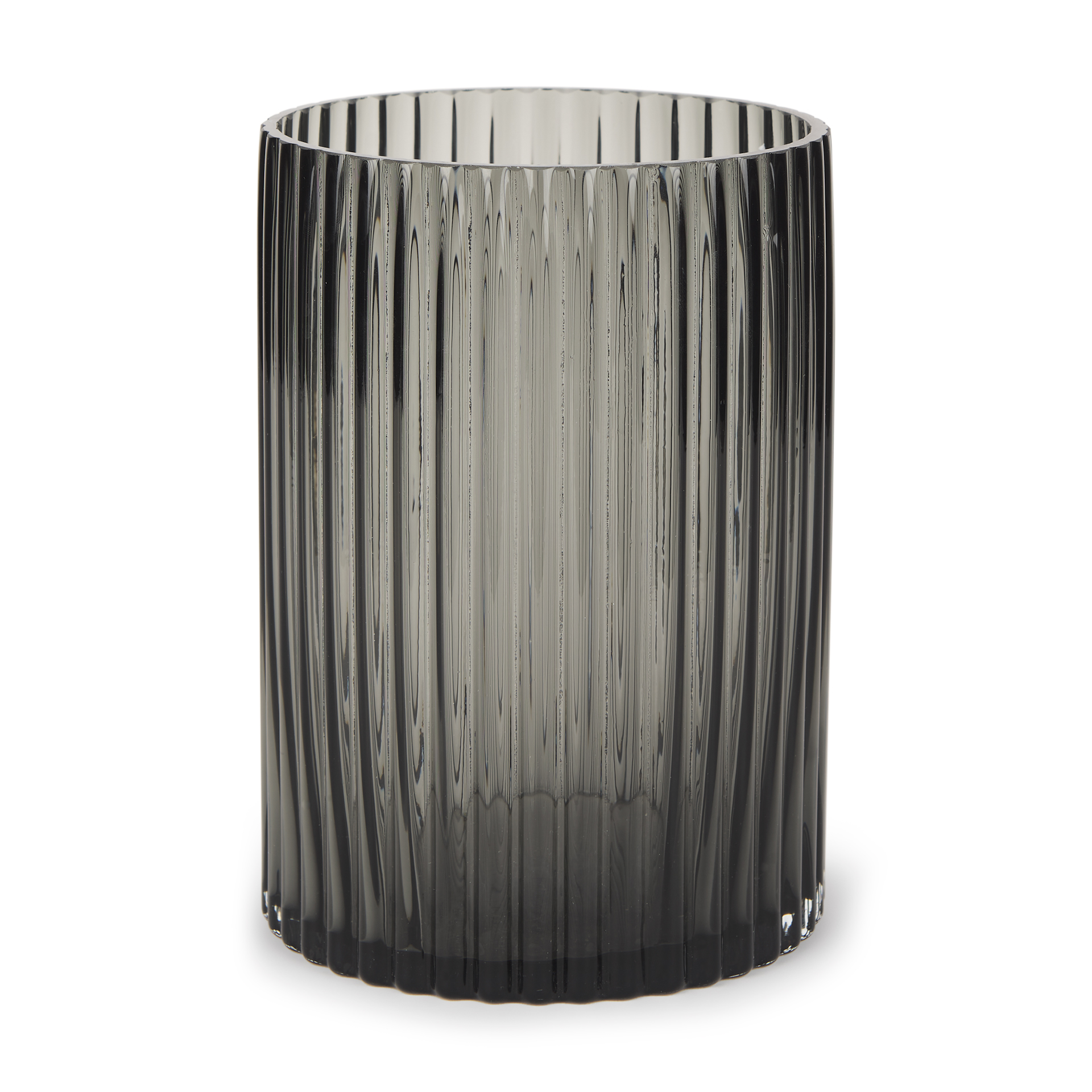 Dawn-Short-Smokey-Black-Glass-Vase