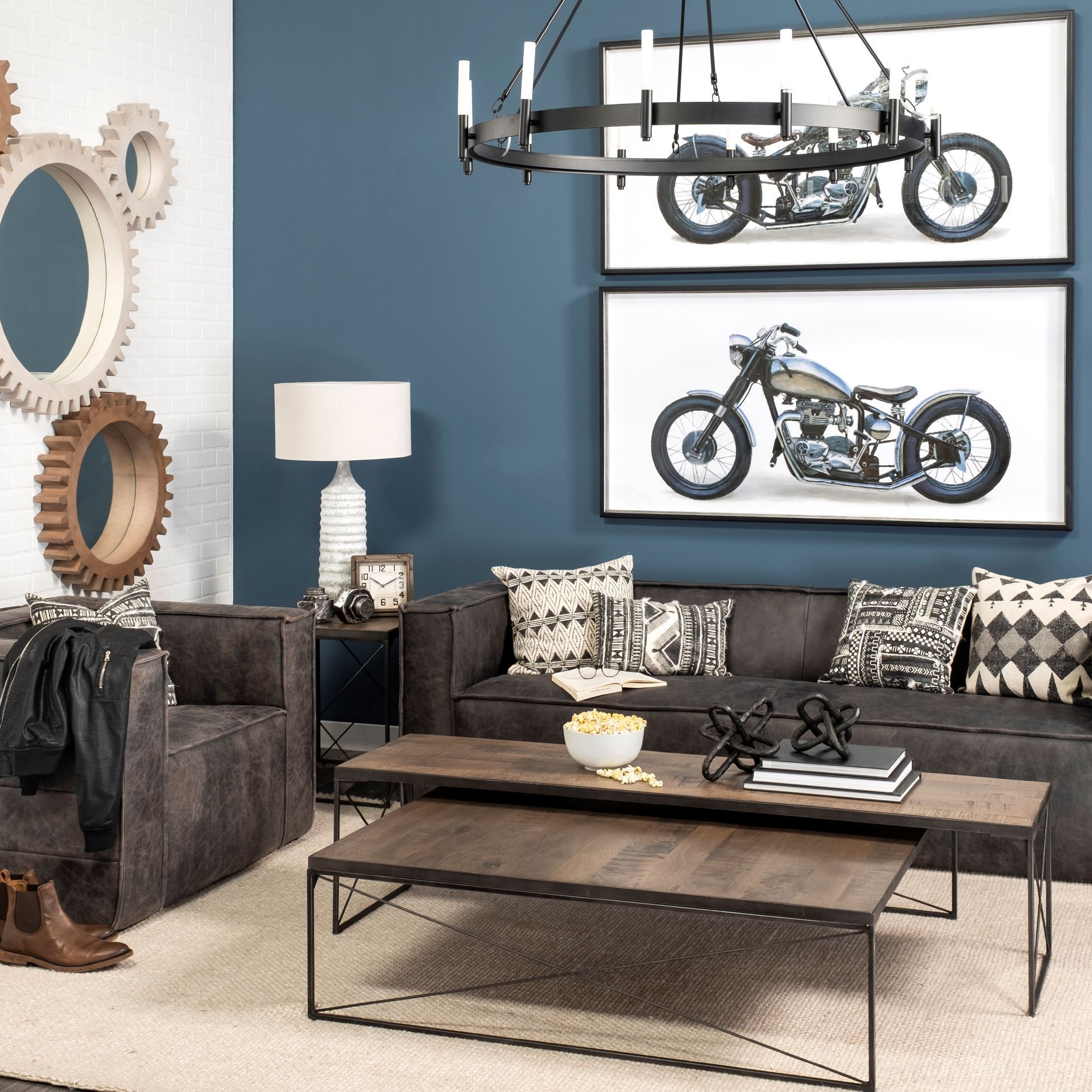 Decamp-I-47.2×36.2-Black-Metal-Chassis-Glass-Tube-Twelve-Light-Chandelier-1