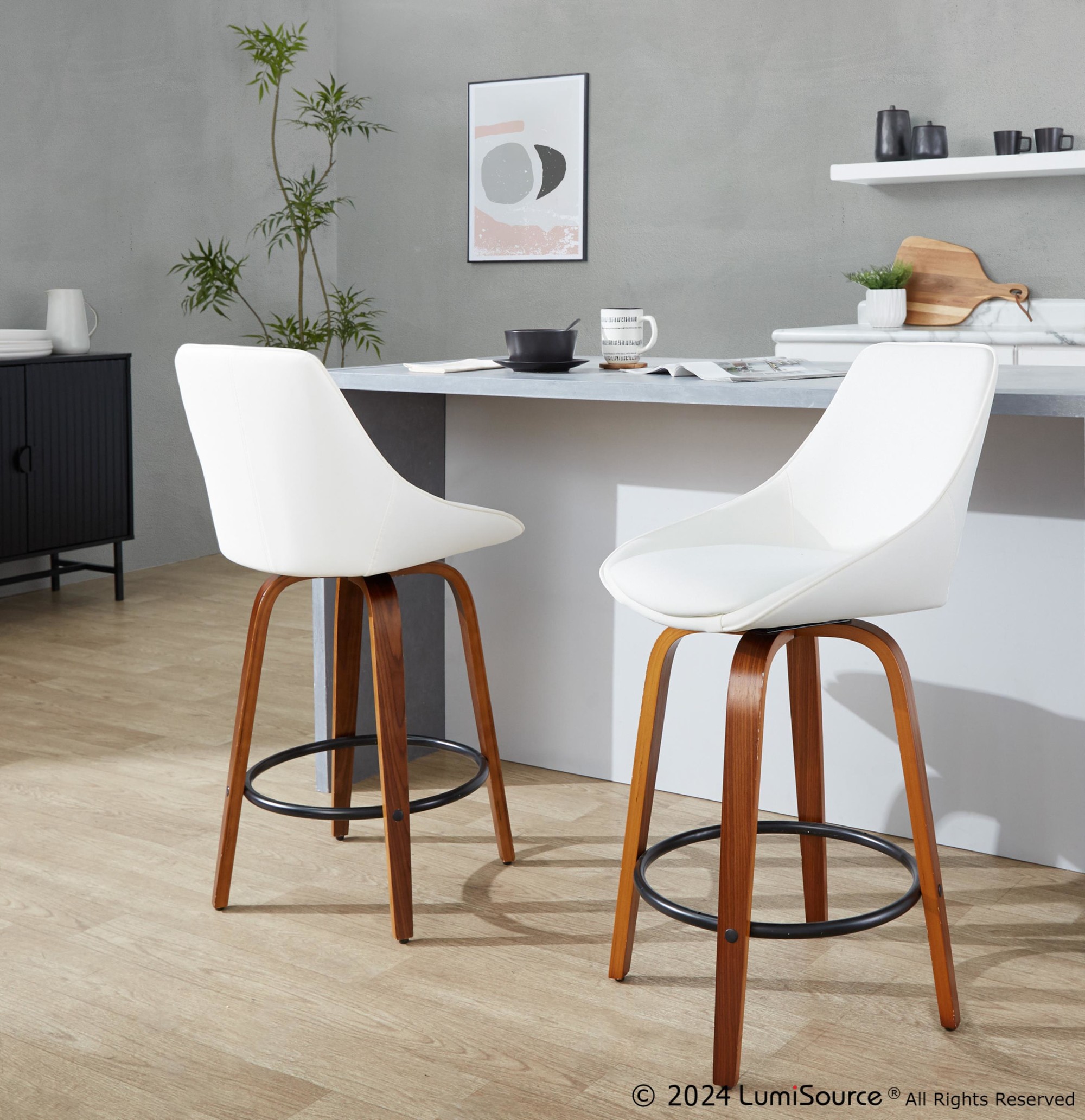 Diana-26-Walnut-White-Faux-Leather-Contemporary-Swivel-Stools-Set-of-2